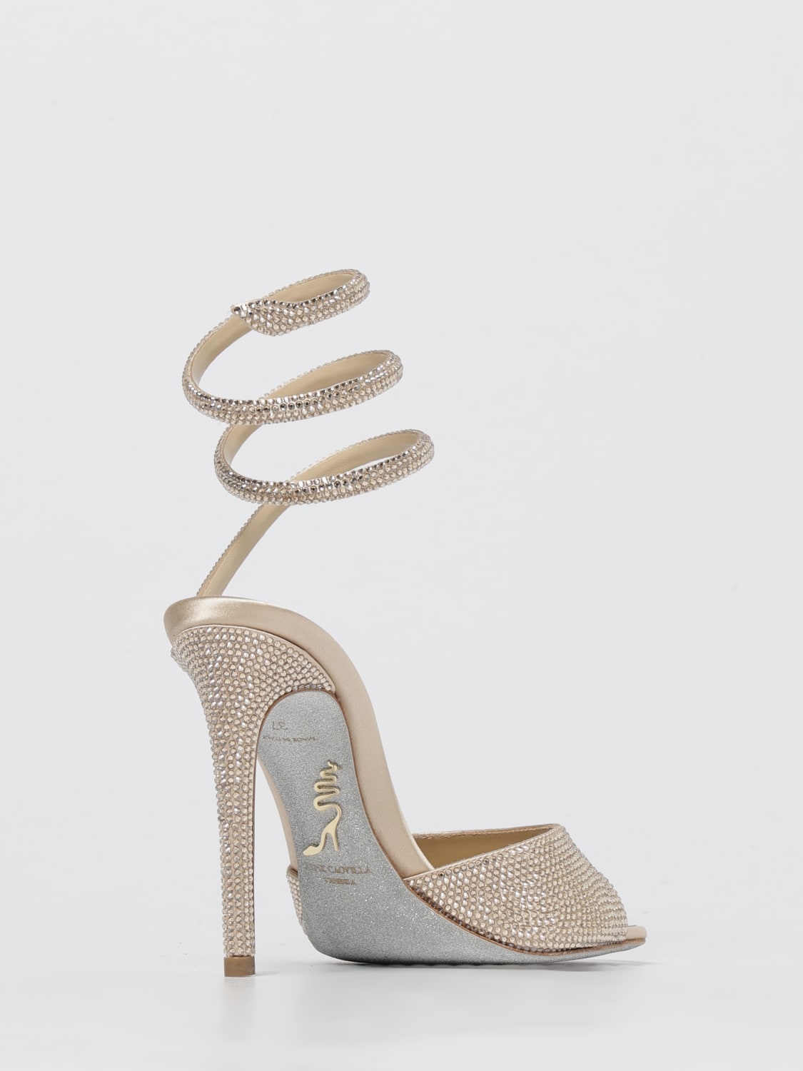 RENE CAOVILLA 힐 샌들: 힐 샌들 여성 Rene Caovilla, 베이지 - Img 3