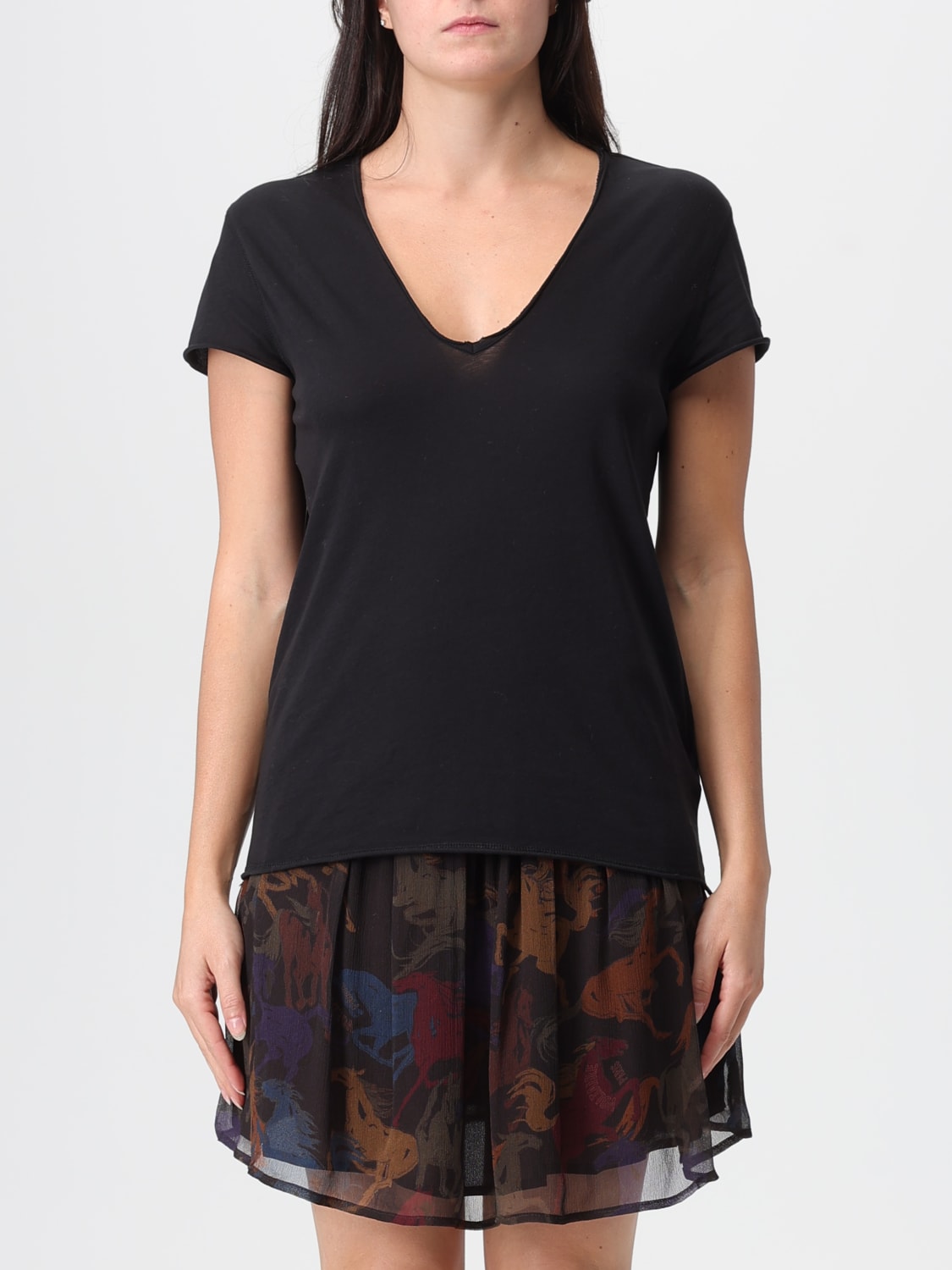 ZADIG & VOLTAIRE T-SHIRTS: T-shirt Zadig & Voltaire in cotone con skull , Nero - Img 1
