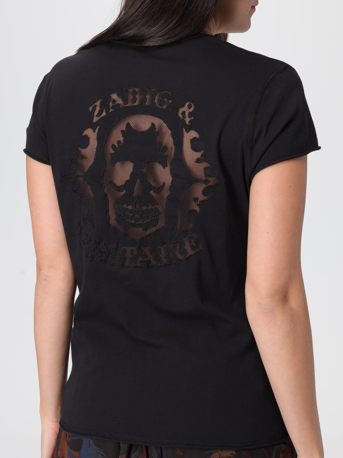 ZADIG & VOLTAIRE T-SHIRTS: T-shirt Zadig & Voltaire in cotone con skull , Nero - Img 3