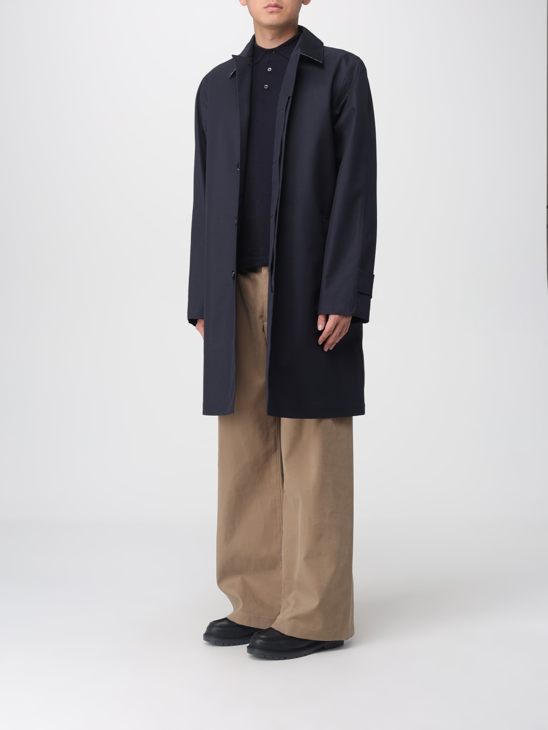 BURBERRY CAPPOTTO: Cappotto di cotone Burberry, Blue Navy - Img 4