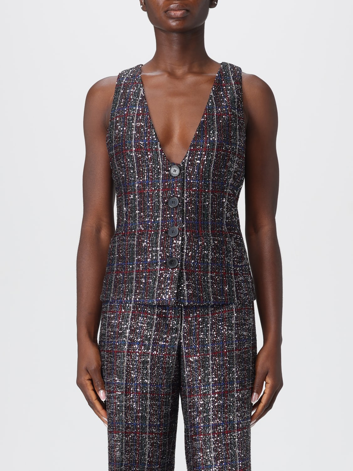 MISSONI WAISTCOAT: Waistcoat woman Missoni, Black - Img 1
