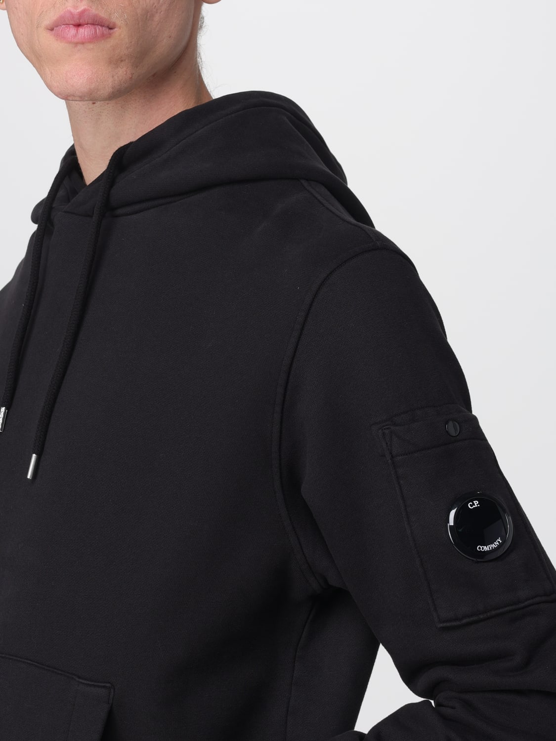 C.P. COMPANY FELPA: Felpa con cappuccio C.P. Company in cotone , Nero - Img 3