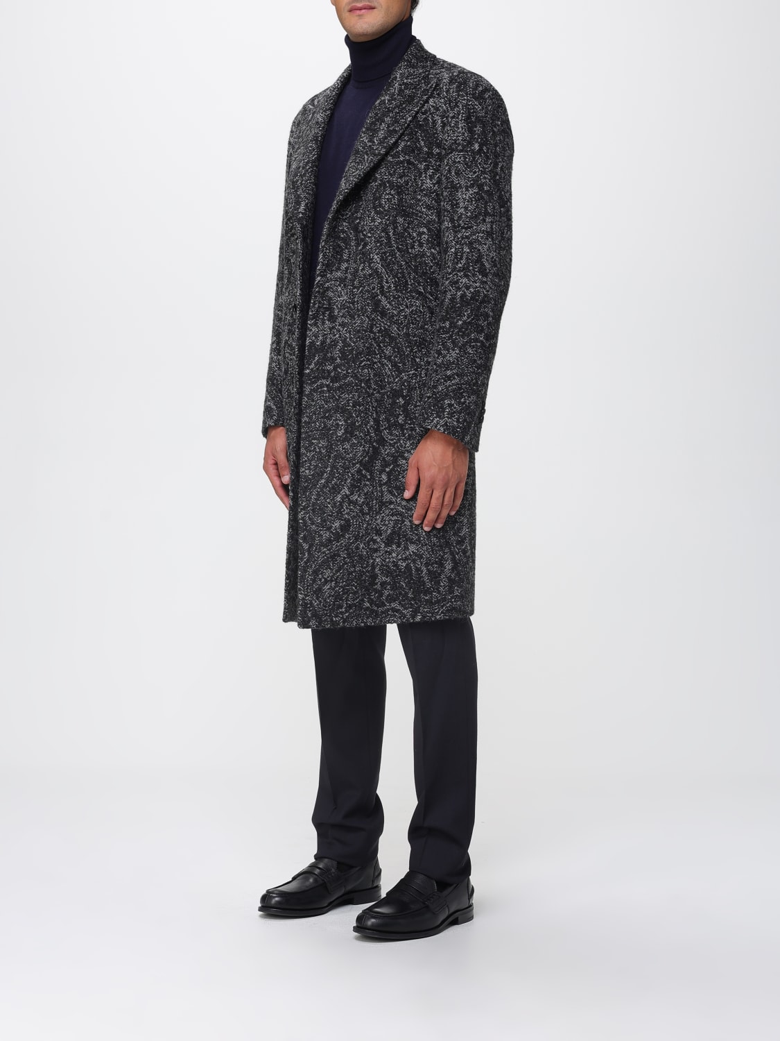 ETRO MANTEL: Mantel herren Etro, Grau - Img 4