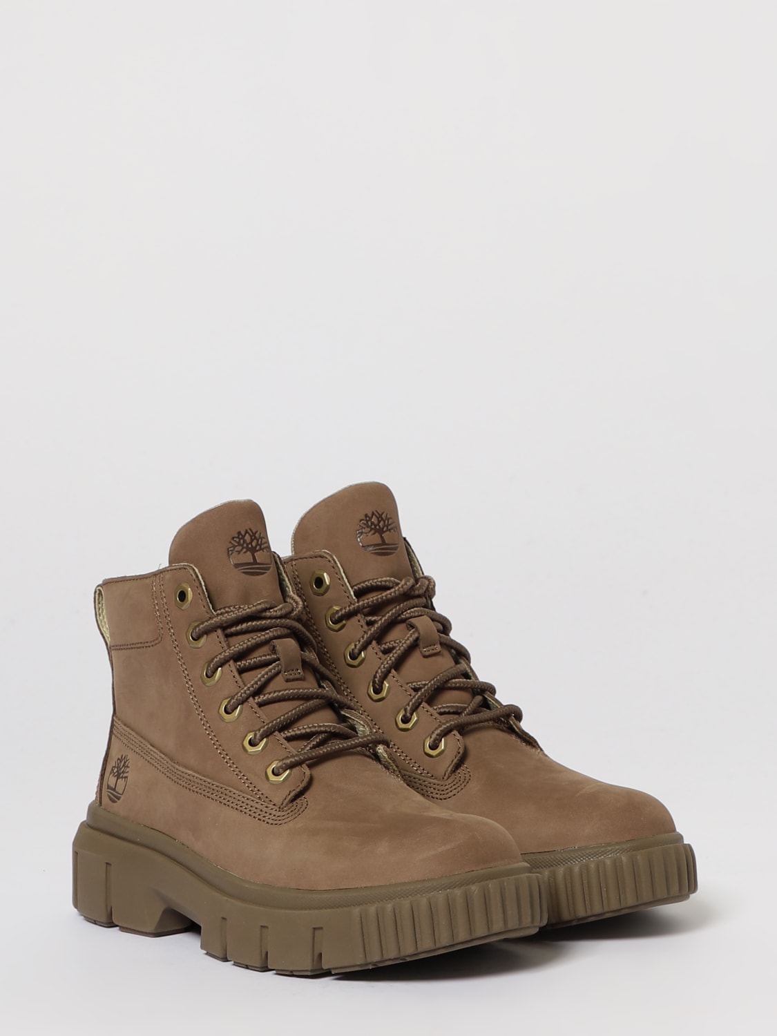 TIMBERLAND BOOTS: Flat ankle boot woman Timberland, Brown - Img 2