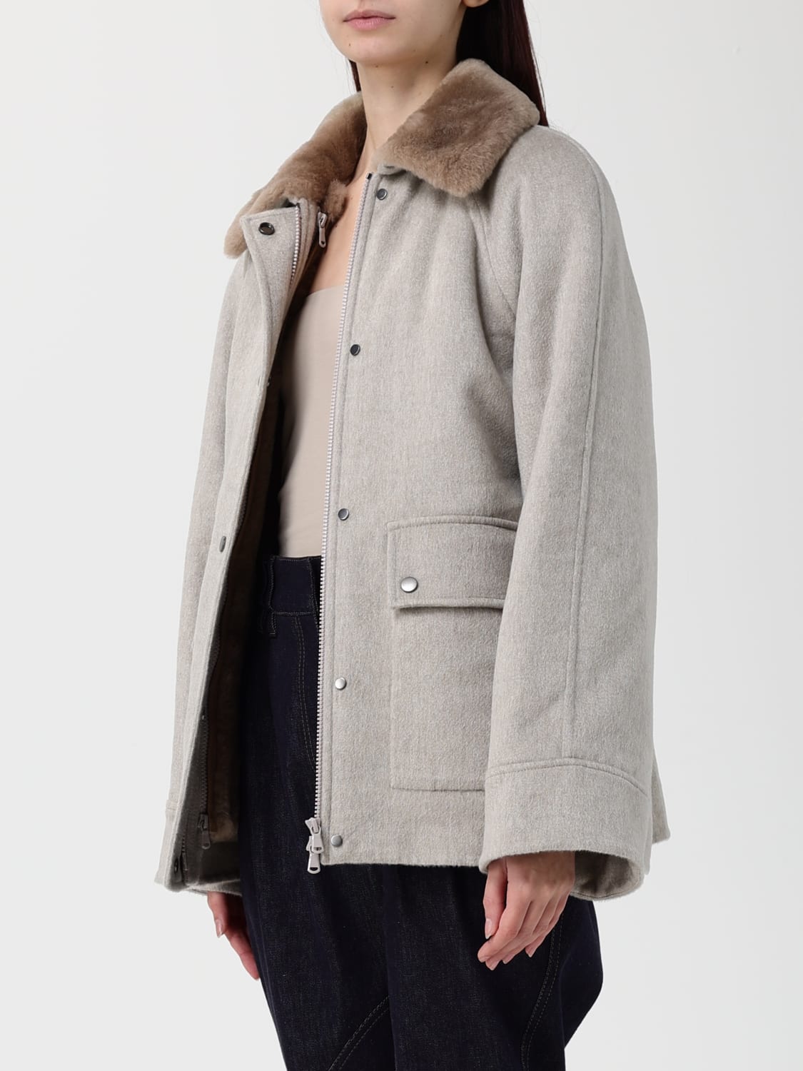 BRUNELLO CUCINELLI JACKET: Jacket woman Brunello Cucinelli, Beige - Img 4