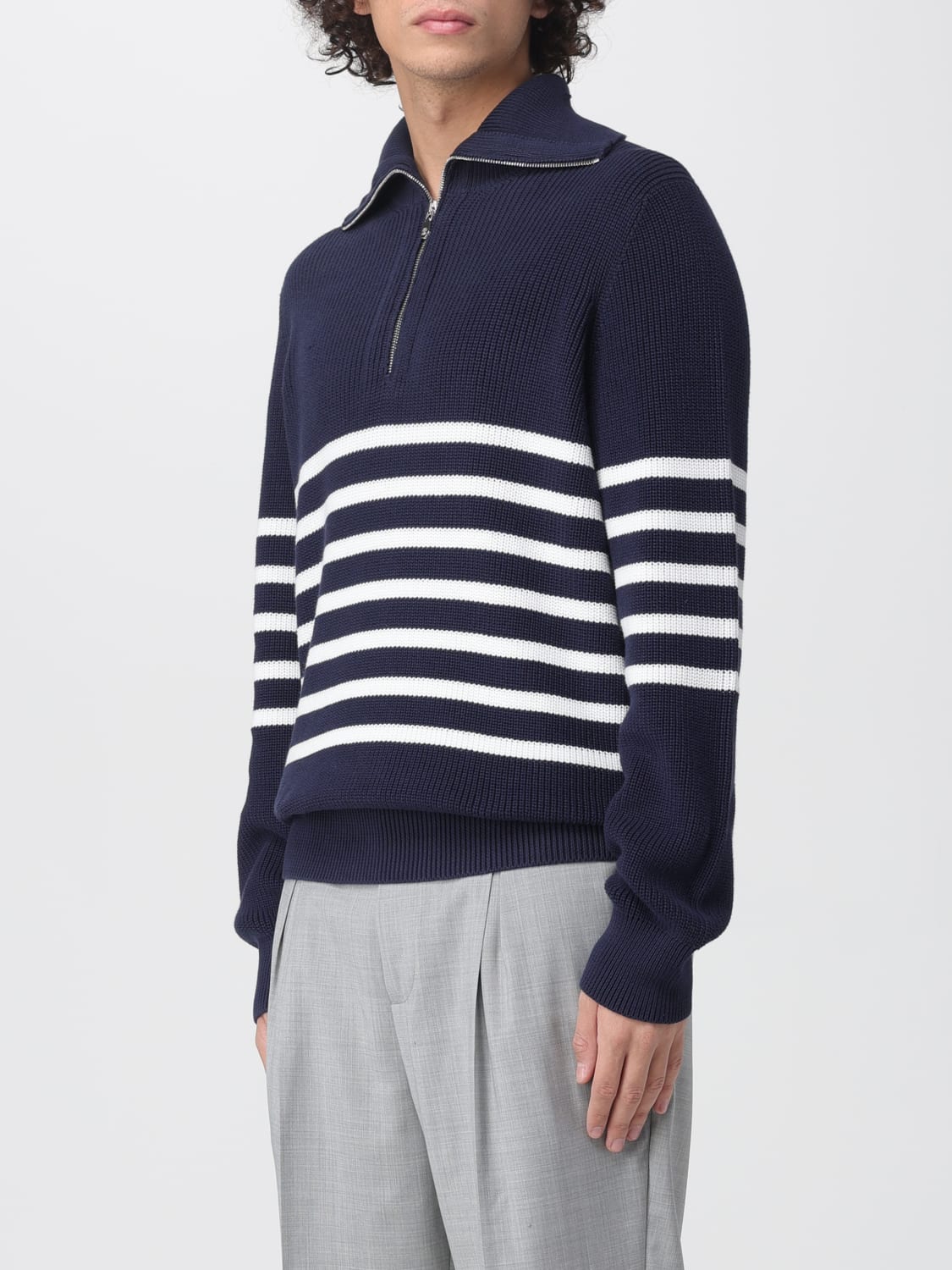 BRUNELLO CUCINELLI SWEATER: Brunello Cucinelli men's half-zip sweater, Blue - Img 4