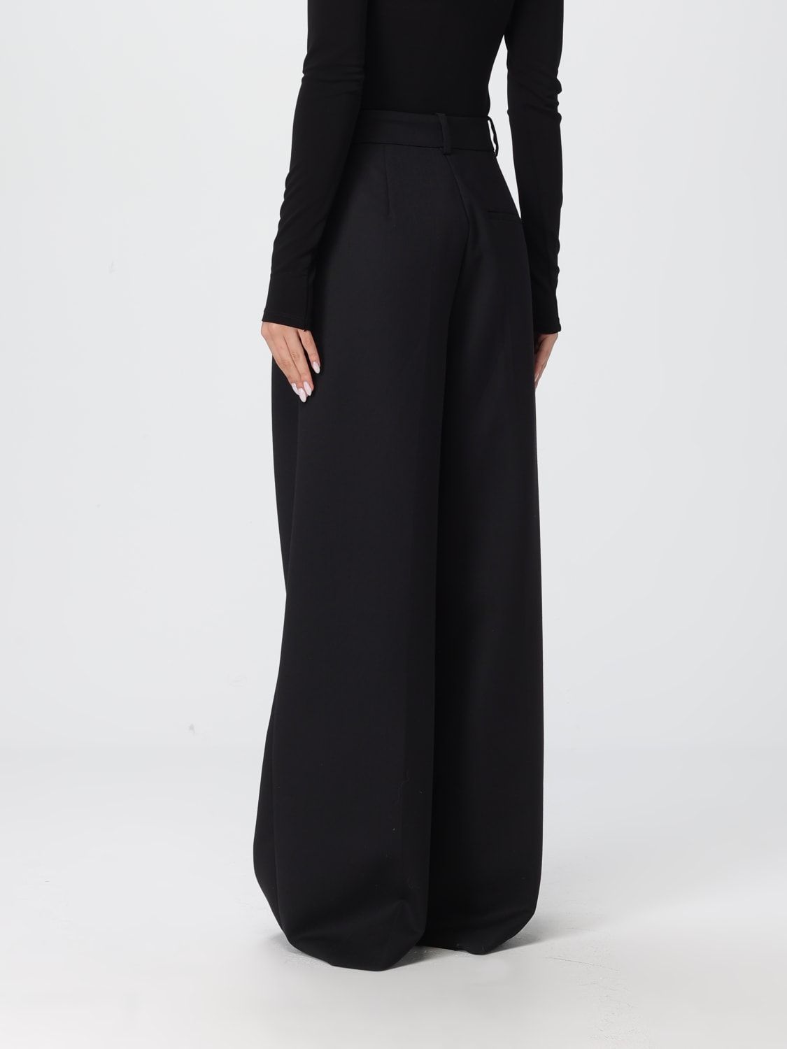 ANINE BING PANTALONI: Pantalone wide-leg Anine Bing in misto lana , Nero - Img 3