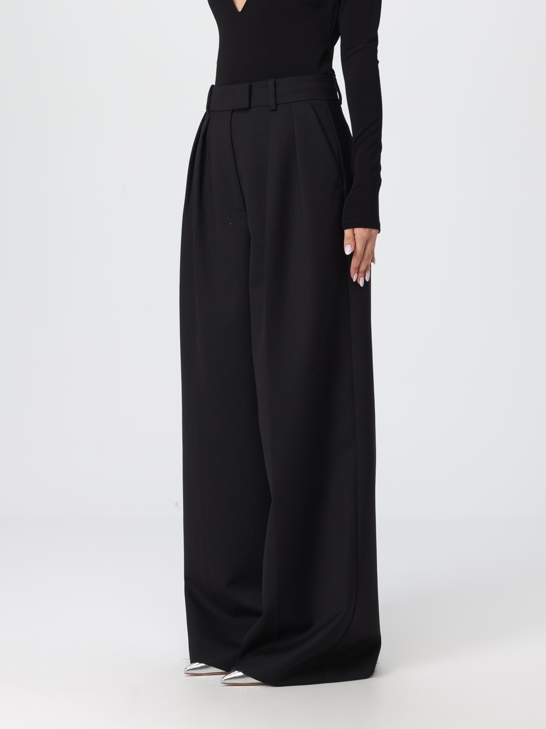 ANINE BING PANTALONI: Pantalone wide-leg Anine Bing in misto lana , Nero - Img 4