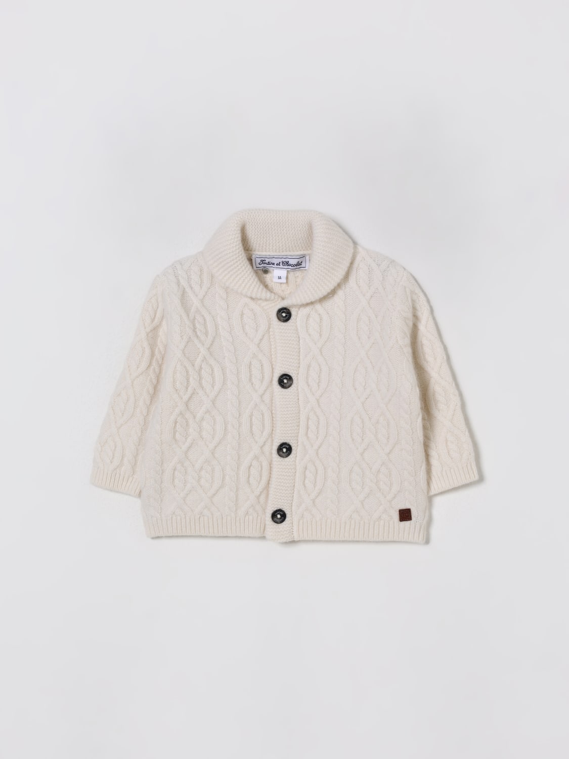 TARTINE ET CHOCOLAT SWEATER: Vestcoat kids Tartine Et Chocolat, White - Img 1