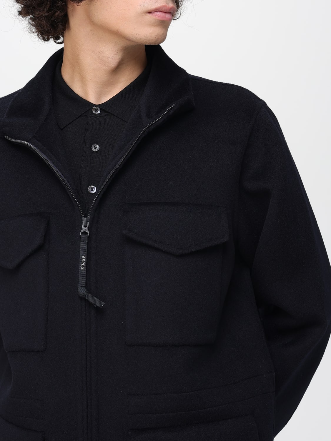 ASPESI MANTEL: Mantel herren Aspesi, Blau - Img 5