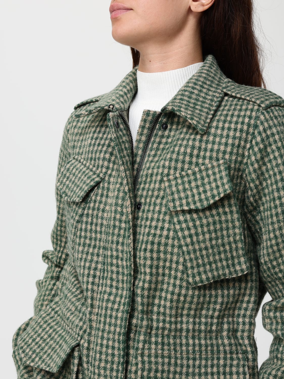 ASPESI COAT: Coat woman Aspesi, Green - Img 4