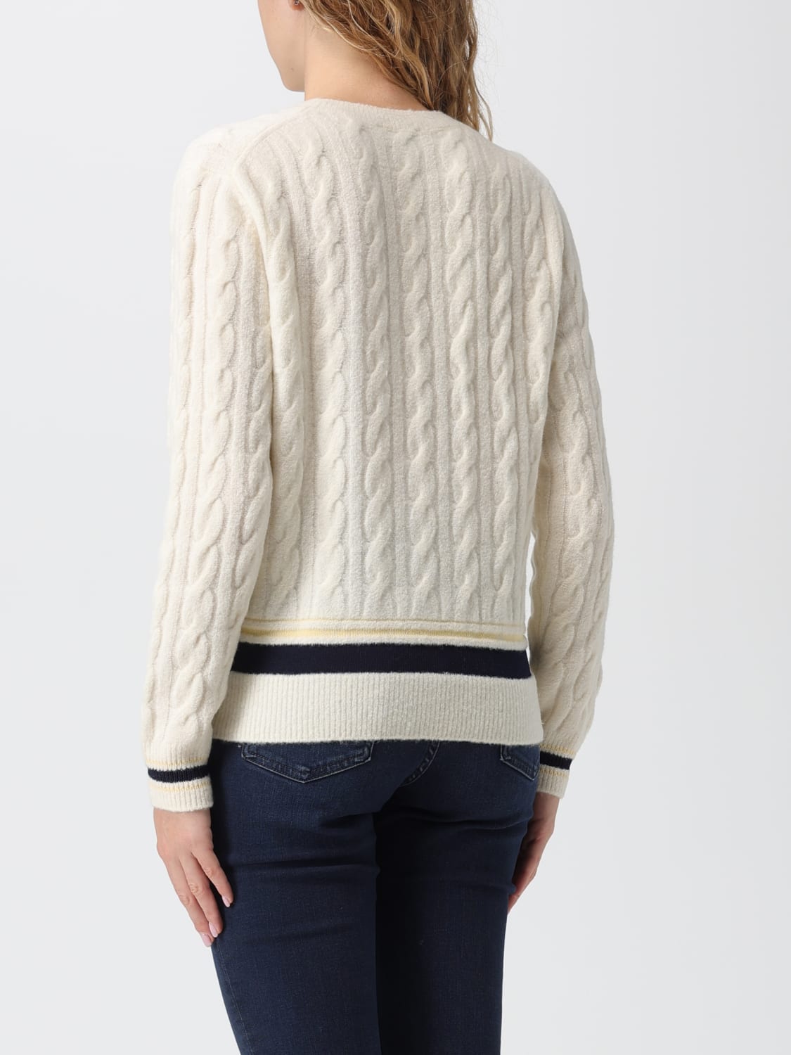 LACOSTE SWEATER: Sweater woman Lacoste, Beige - Img 2