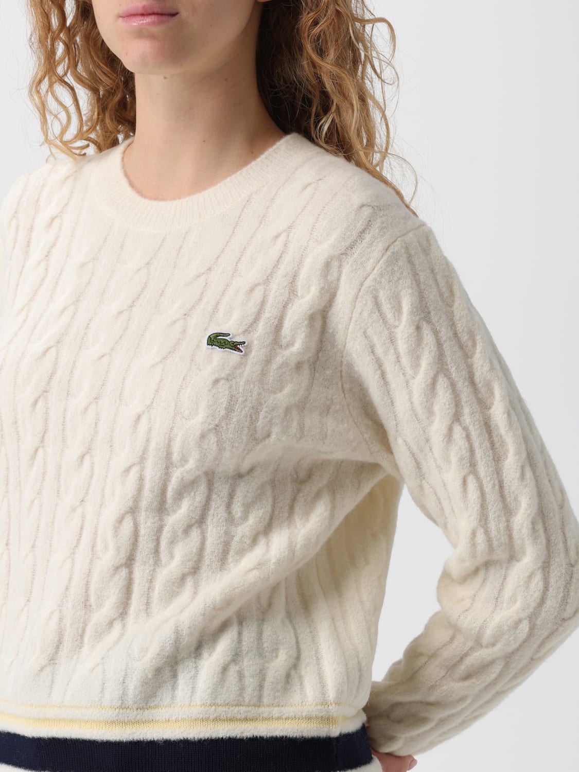 LACOSTE SWEATER: Sweater woman Lacoste, Beige - Img 3
