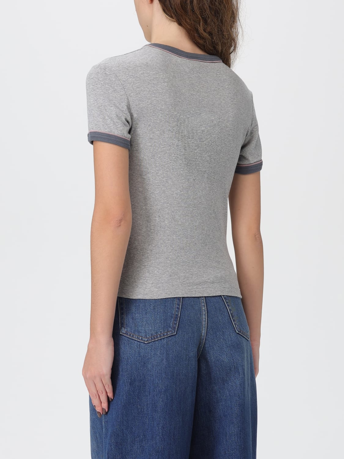 CHLOÉ T-SHIRTS: T-shirt Chloé in cotone con logo , Grigio - Img 3