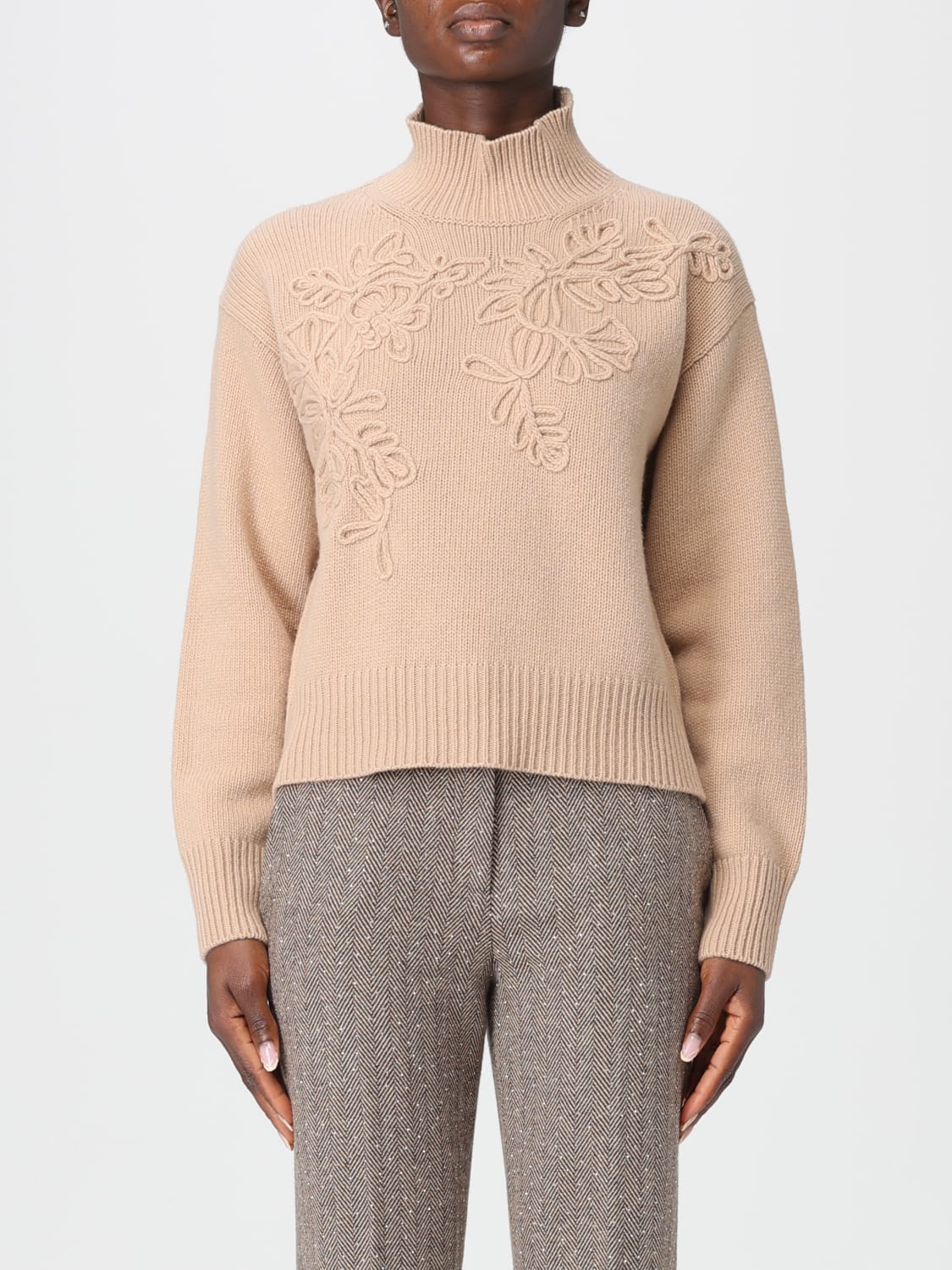 ERMANNO FIRENZE SWEATER: Sweater woman Ermanno Firenze, Camel - Img 1
