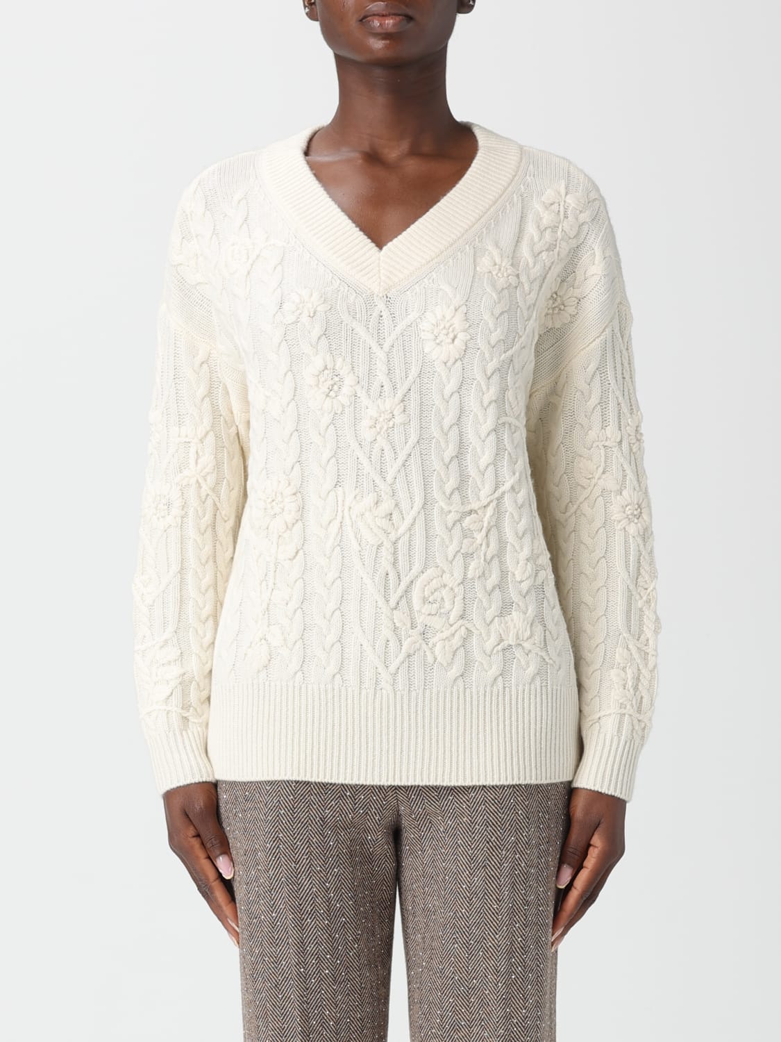 ERMANNO FIRENZE SWEATER: Sweater woman Ermanno Firenze, Beige - Img 1