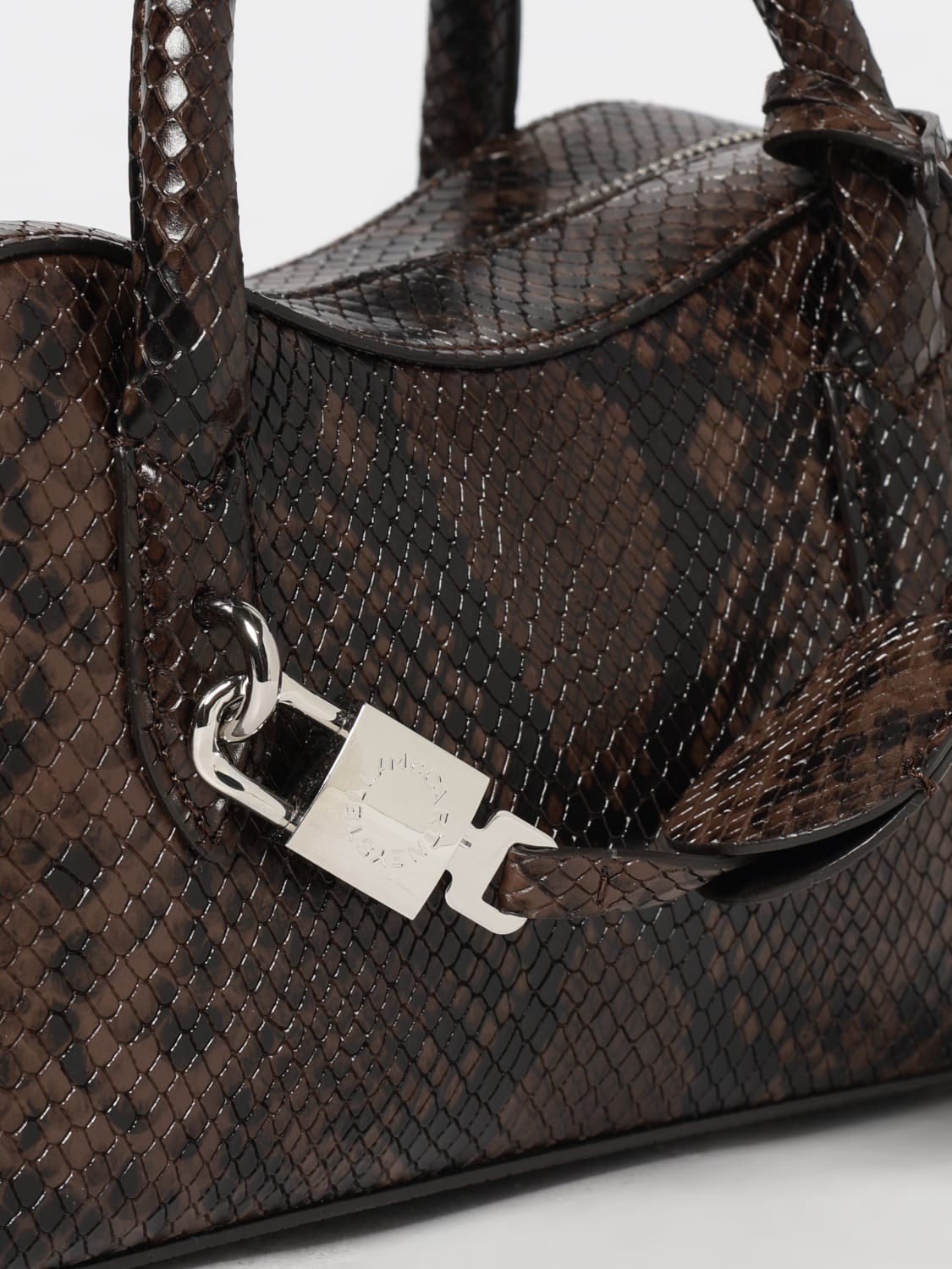 STELLA MCCARTNEY BORSA A MANO: Borsa a mano Ryder in pelle vegana pitone Stella McCartney, Marrone - Img 4