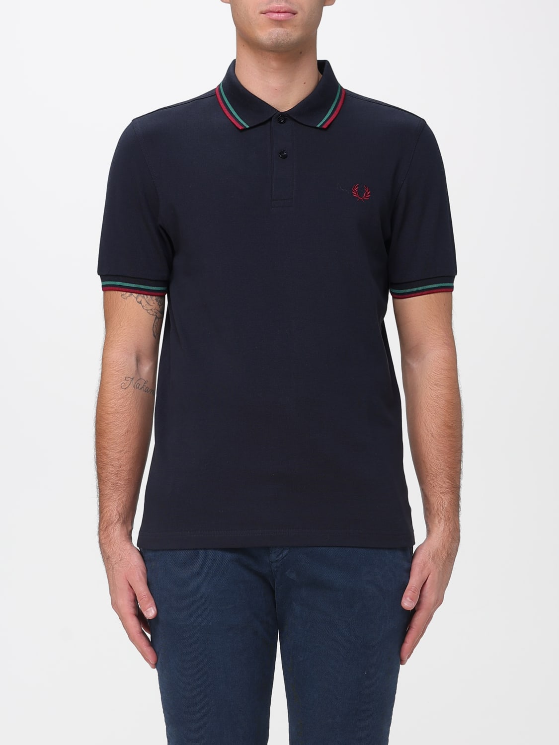 FRED PERRY POLO SHIRT: T-shirt men Fred Perry, Blue - Img 1