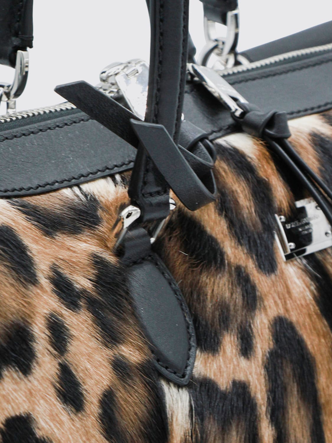 DOLCE & GABBANA BORSA A SPALLA: Borsa Vittoria Dolce & Gabbana in cavallino animalier e pelle , Marrone - Img 4