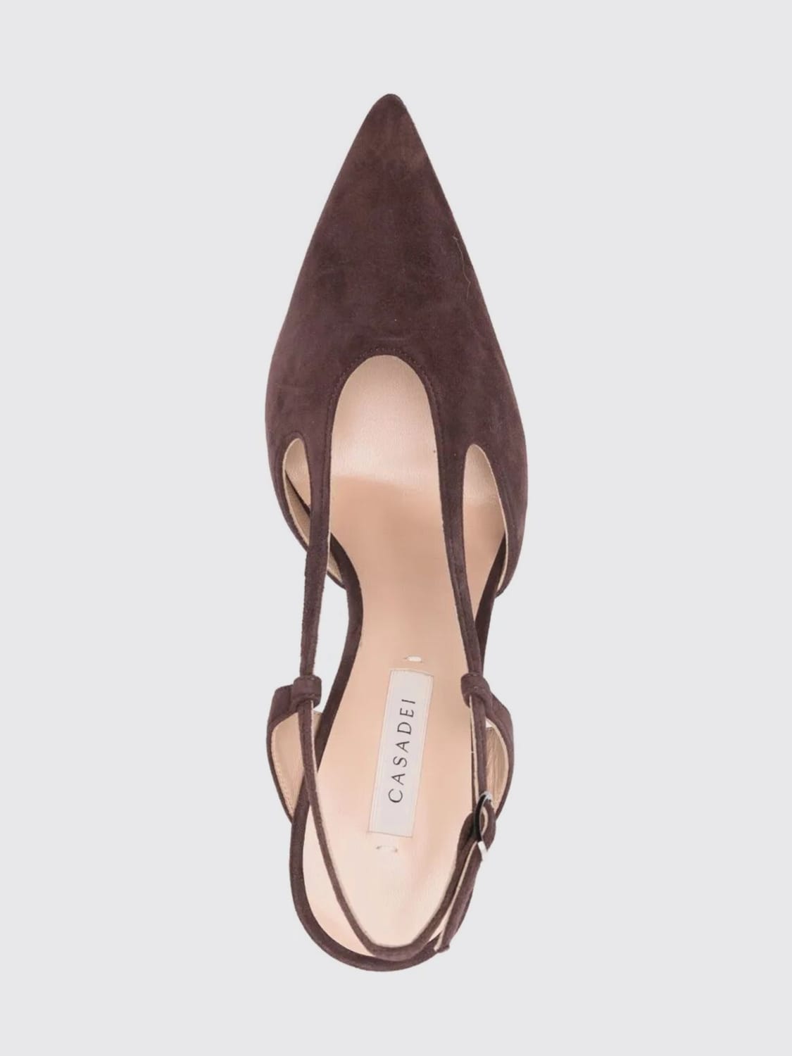 CASADEI DÉCOLLETÉ: Slingback Julia Casadei in camoscio , Marrone - Img 4