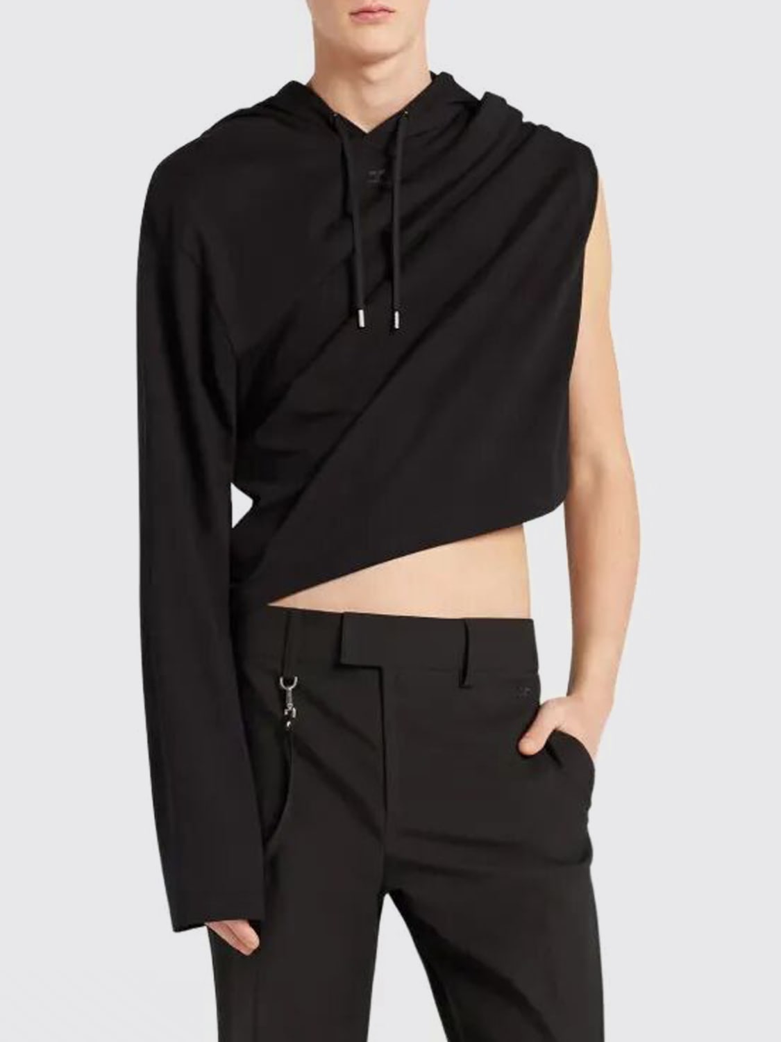 COURRÈGES FELPA: Felpa con cappuccio Courrèges in cotone , Nero - Img 3