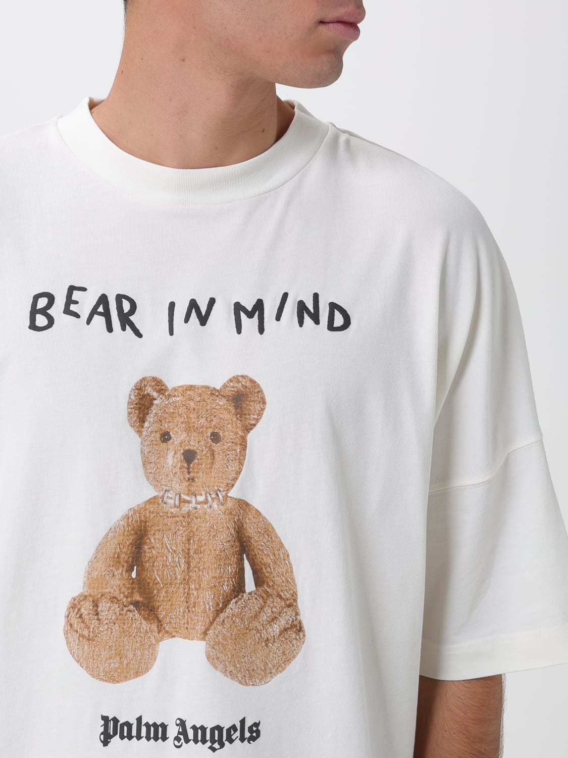 PALM ANGELS T-SHIRT: T-shirt in cotone Teddy Palm Angels, Bianco - Img 3