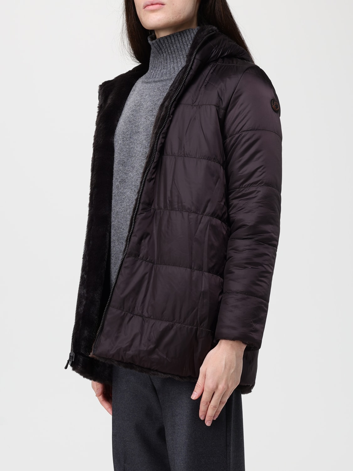 SAVE THE DUCK FOURRURE: Manteau femme Save The Duck, Marron - Img 3