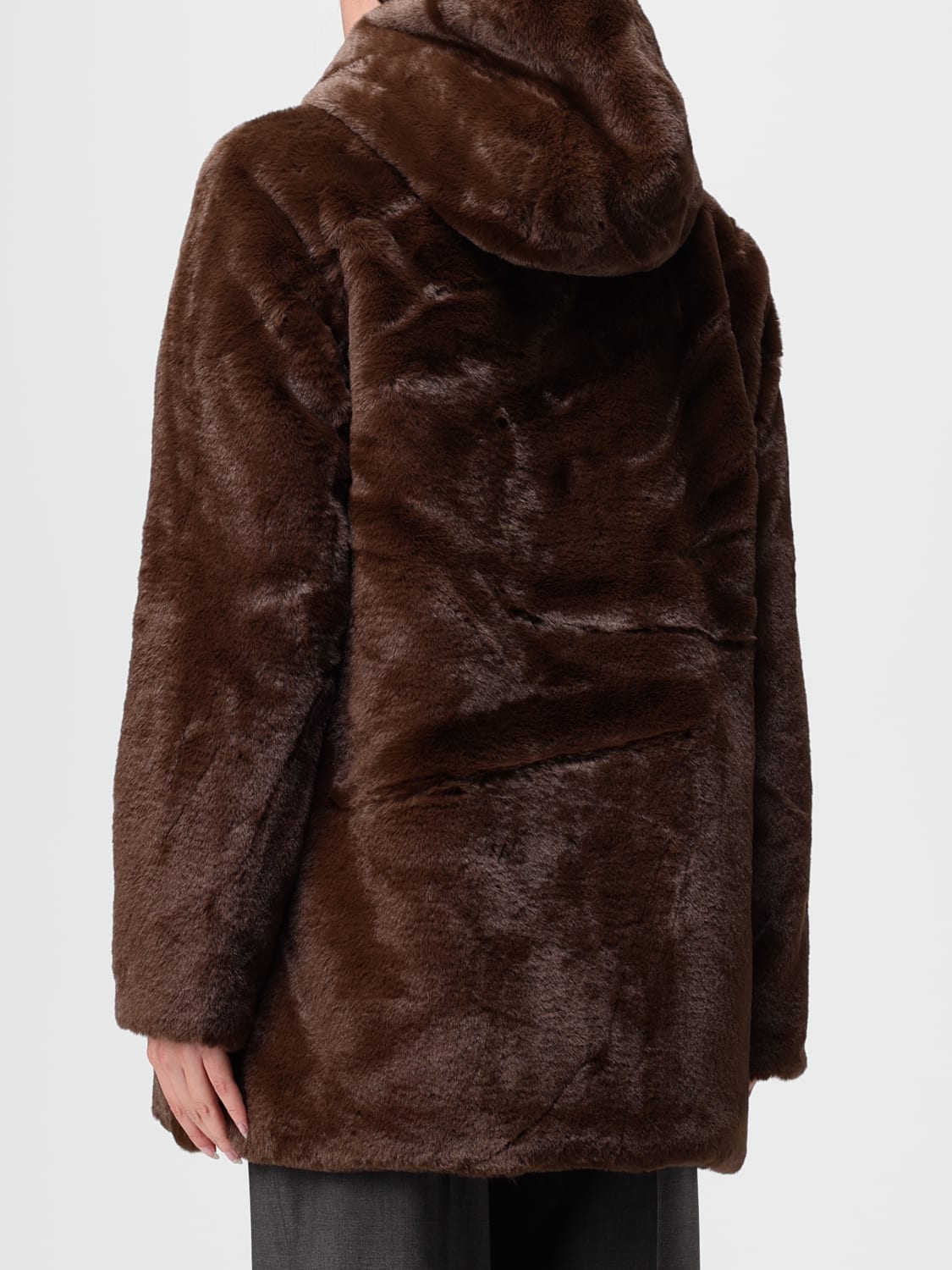 SAVE THE DUCK PELZMANTEL: Mantel damen Save The Duck, Kakao - Img 2