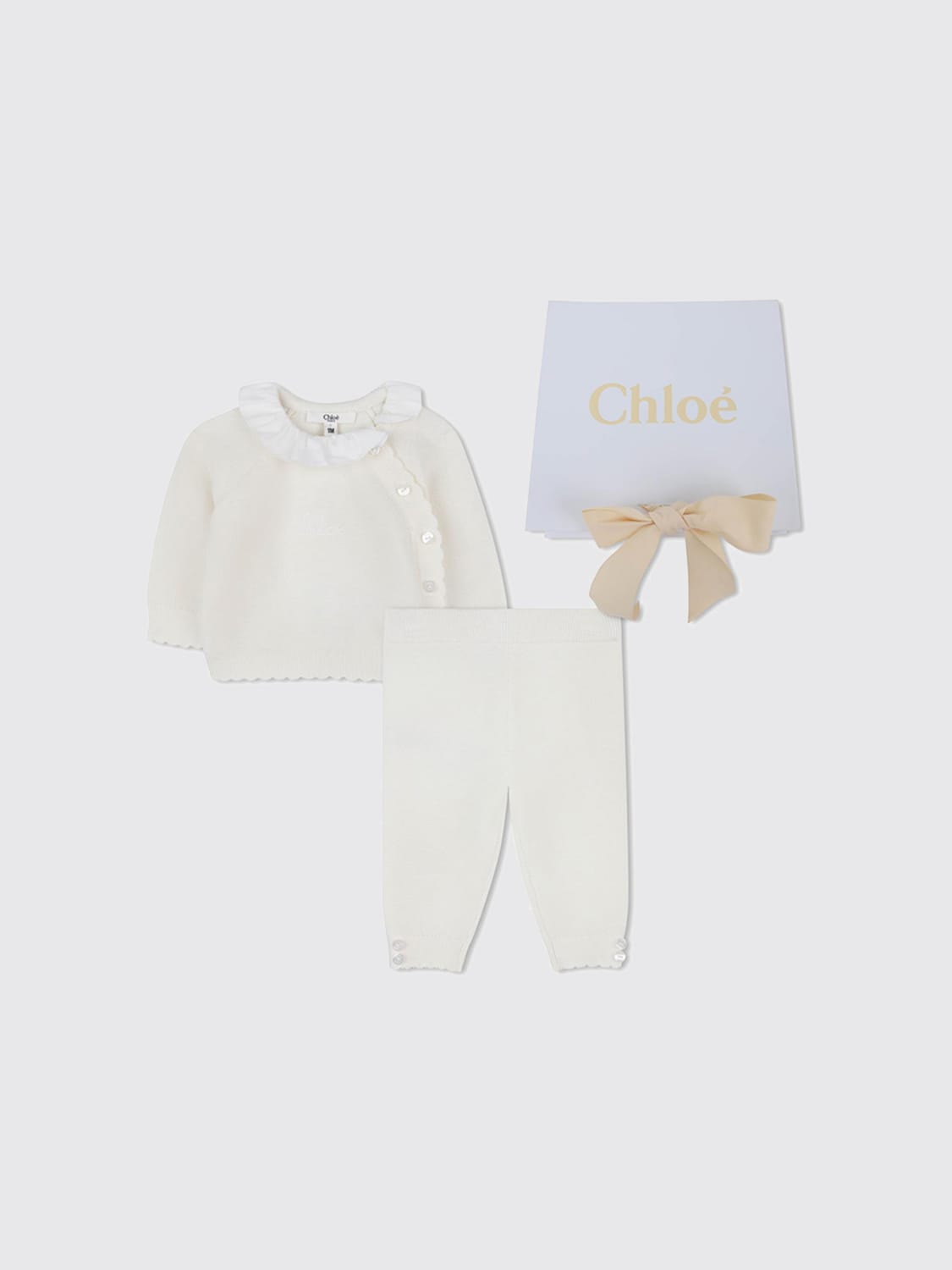 CHLOÉ JUMPSUIT: Romper kids ChloÉ, White - Img 1
