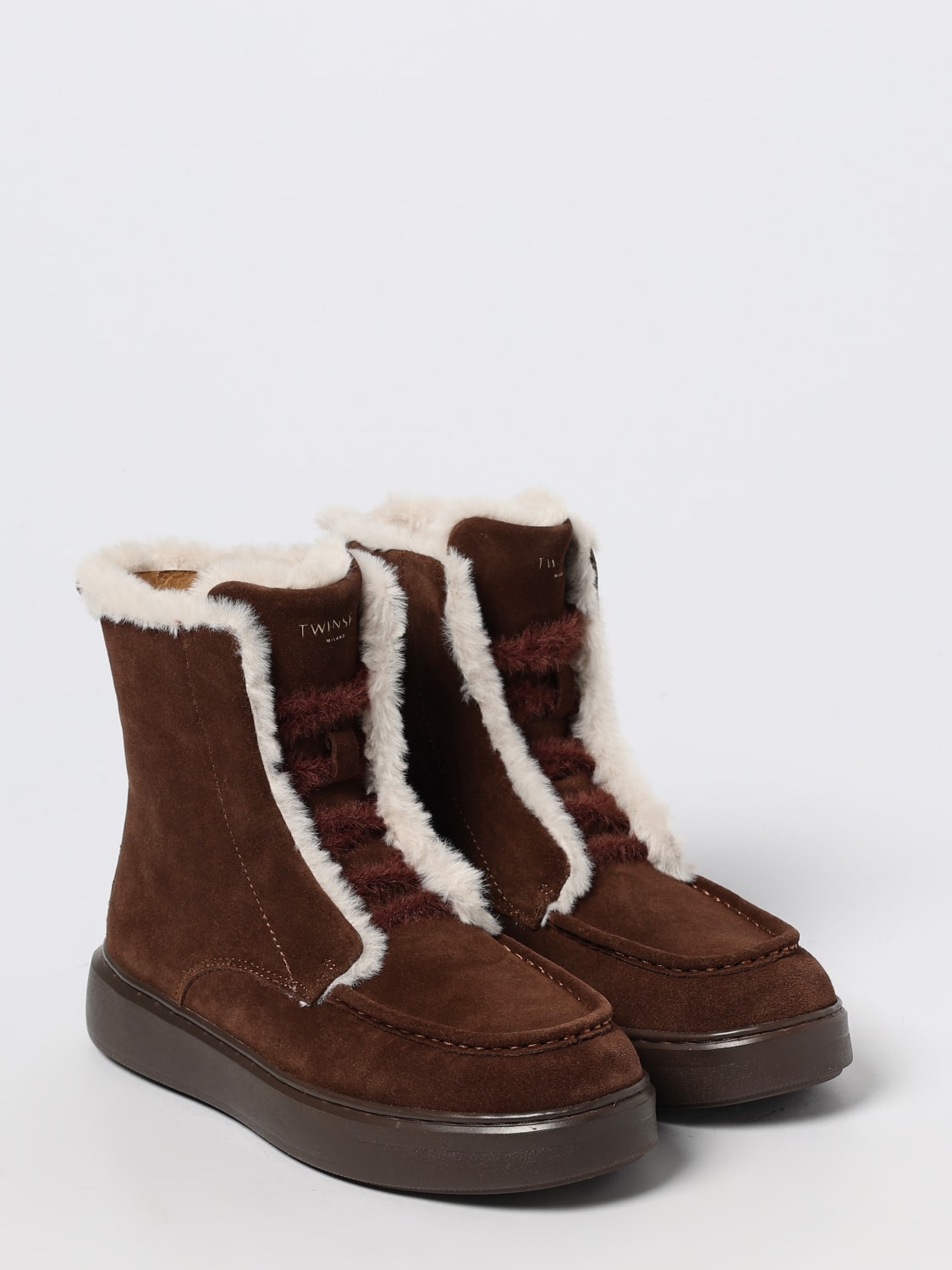 TWINSET BOOTS: Sneakers woman Twinset, Coffee - Img 2