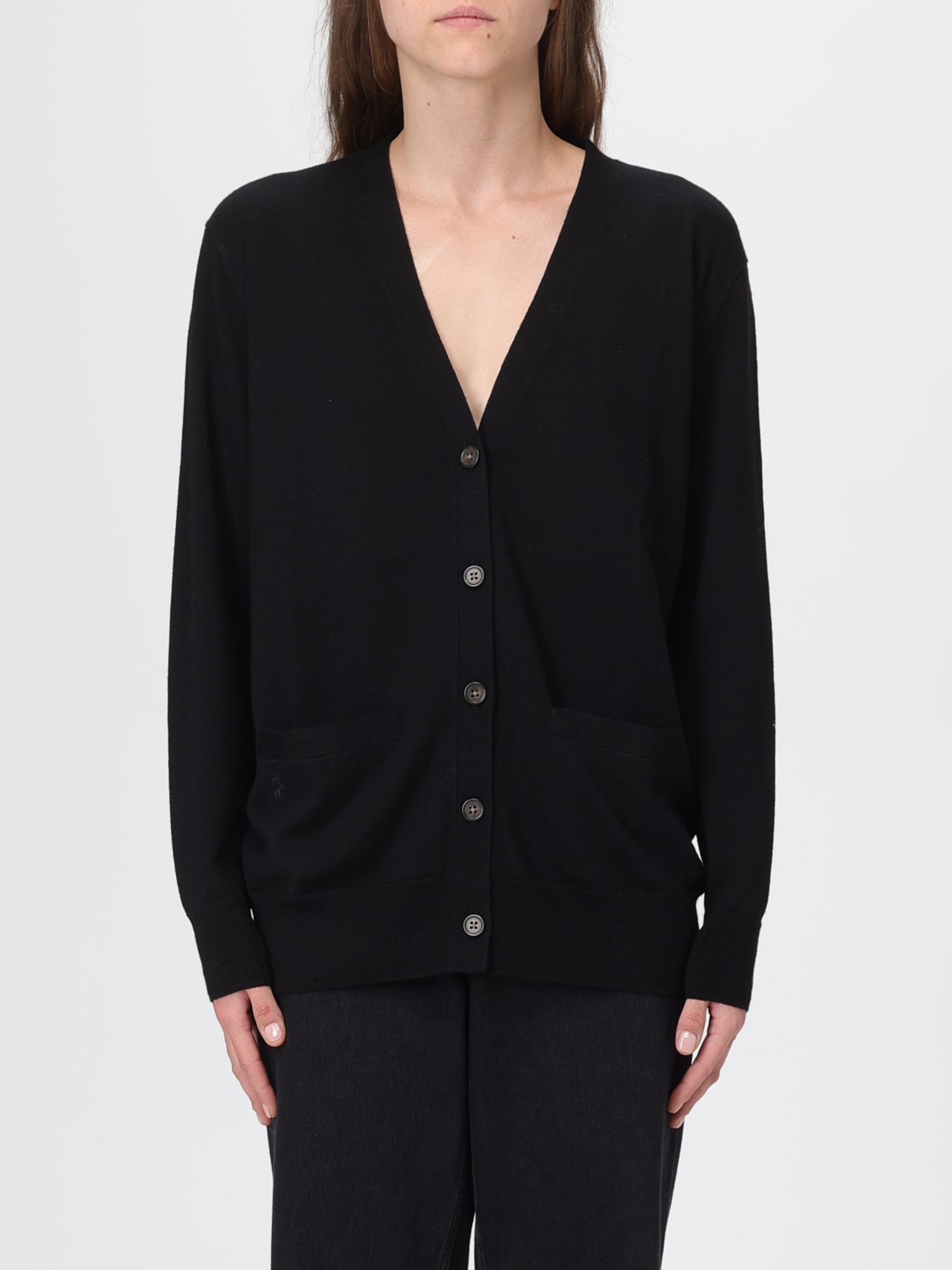 POLO RALPH LAUREN JERSEY: Cárdigan mujer Polo Ralph Lauren, Negro - Img 1