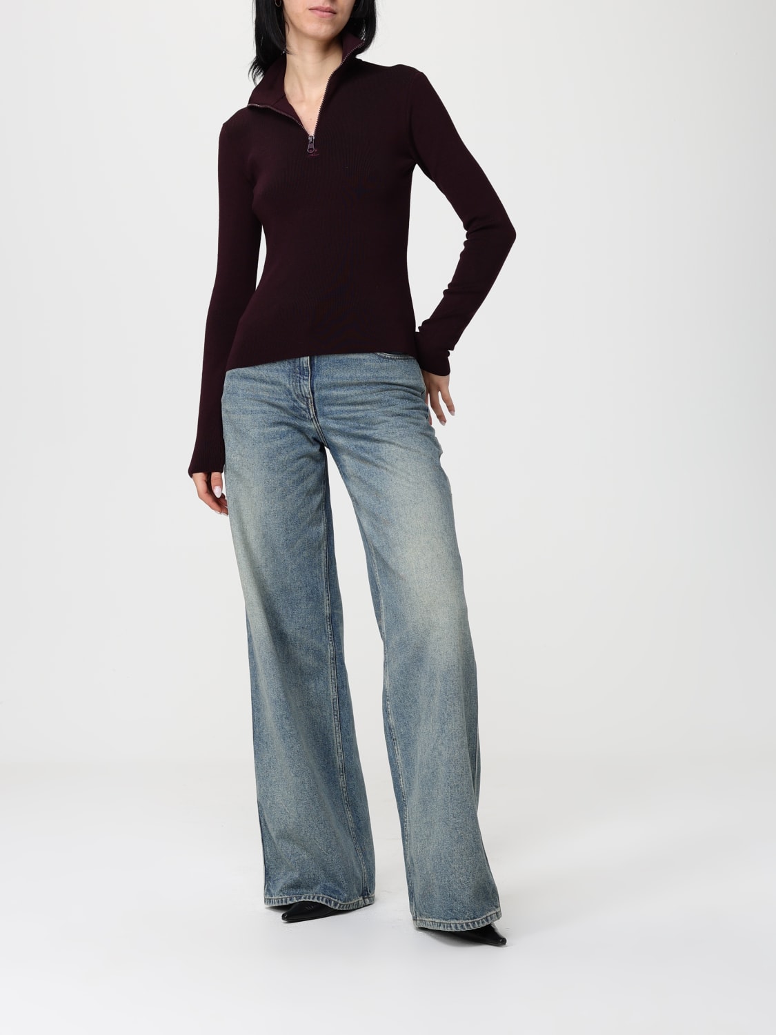 COURRÈGES SWEATER: Sweater woman CourrÈges, Burgundy - Img 2