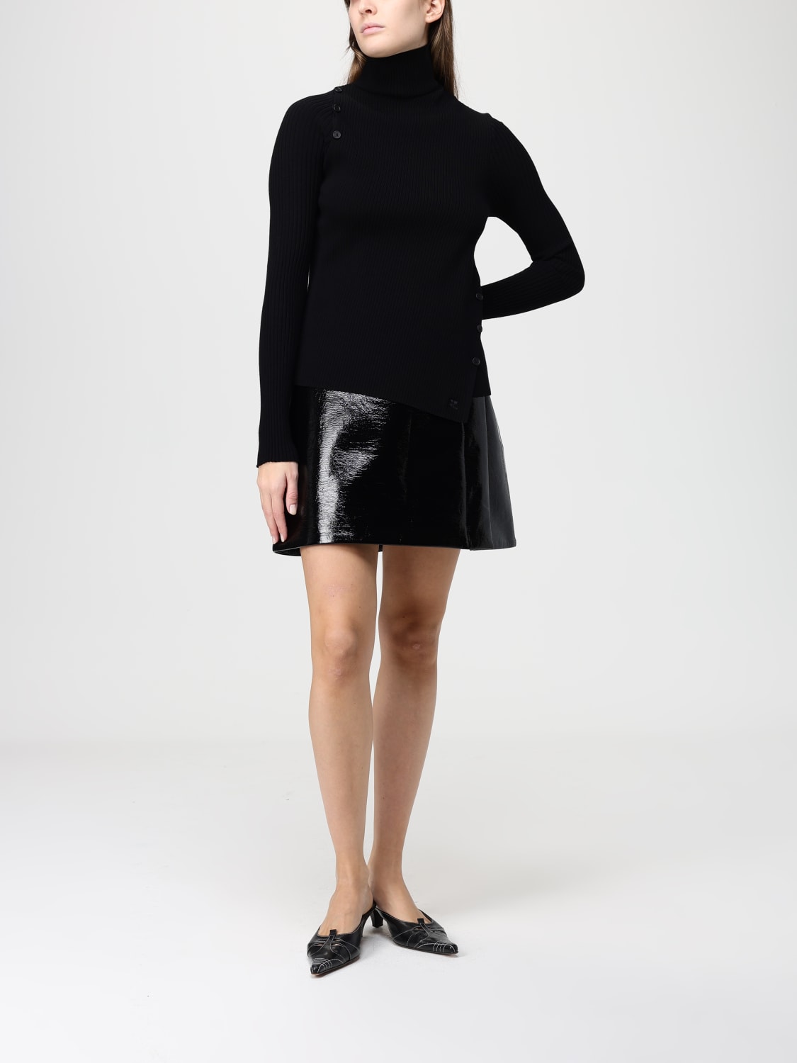 COURRÈGES SWEATER: Sweater woman CourrÈges, Black - Img 2