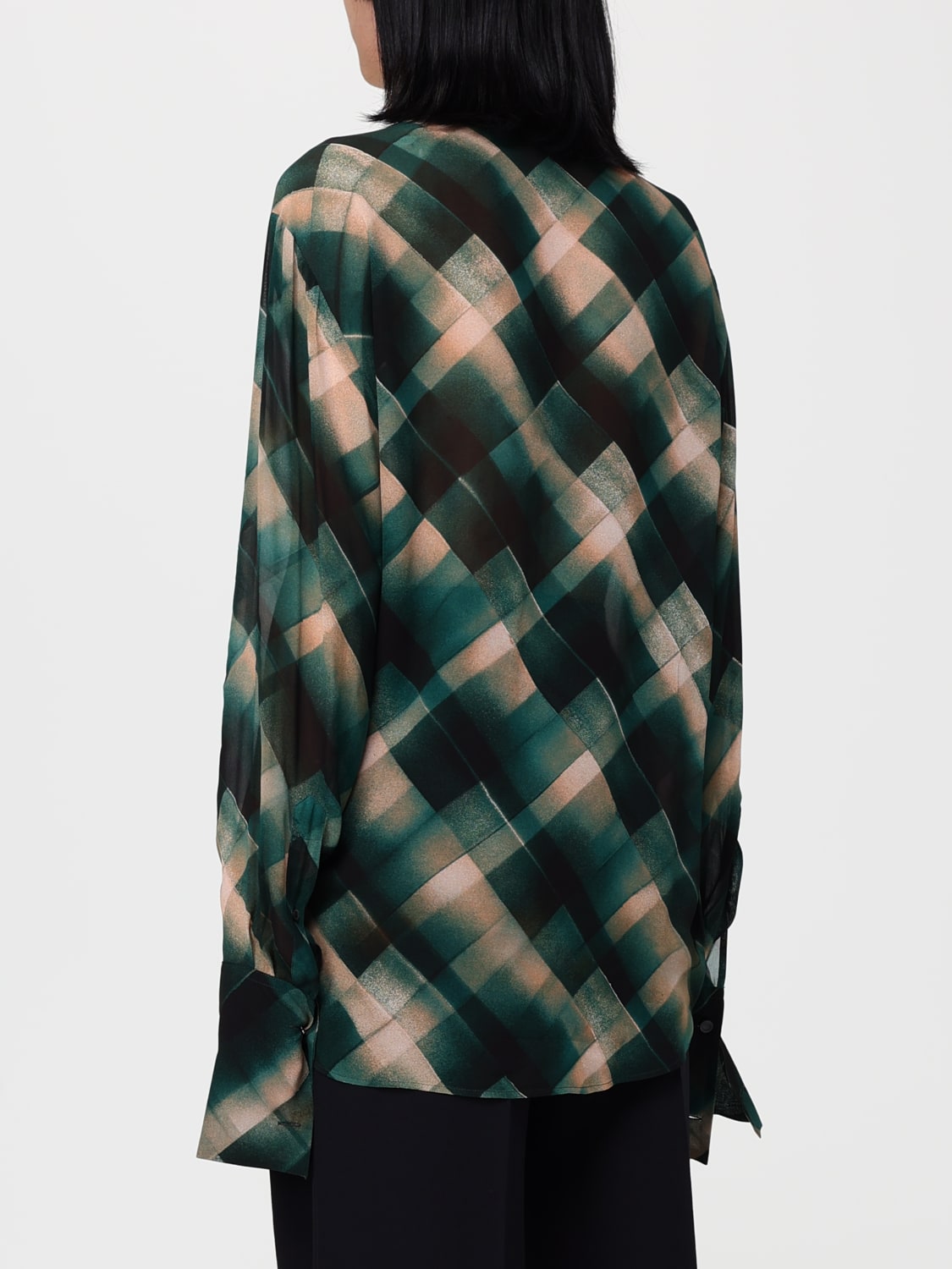 DRIES VAN NOTEN HEMDBLUSE: Hemdbluse damen Dries Van Noten, Grün - Img 3