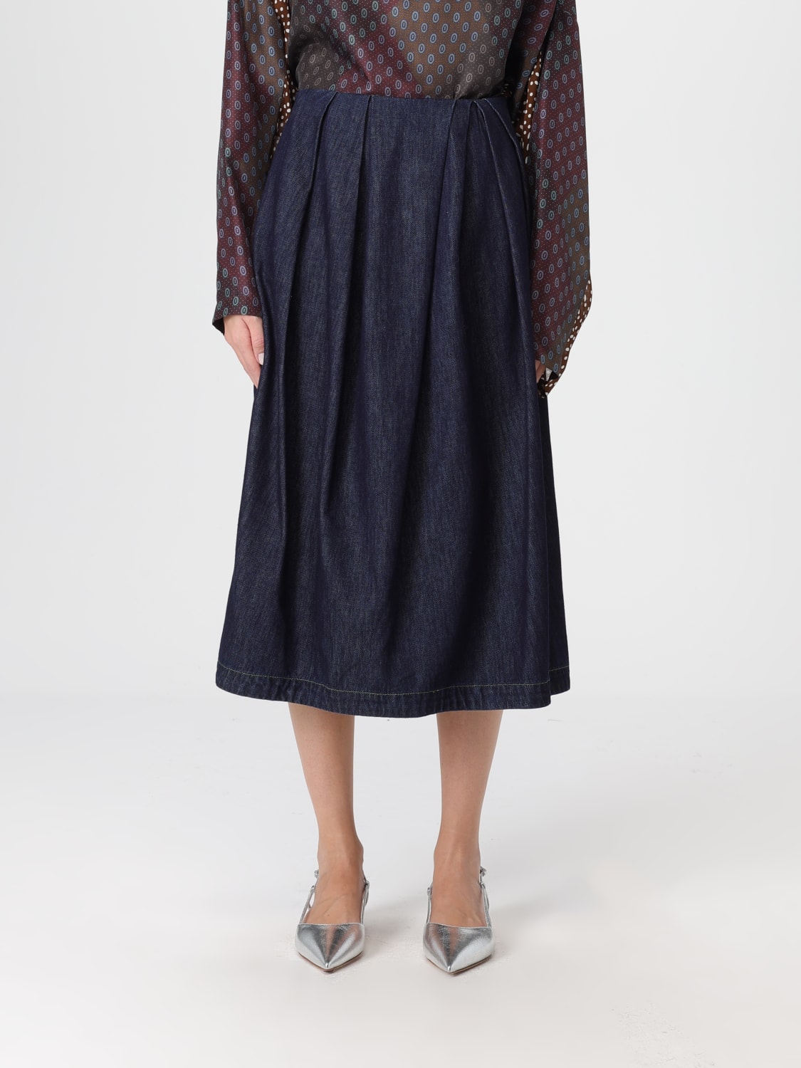 DRIES VAN NOTEN SKIRT: Dries Van Noten women's denim skirt, Denim - Img 1