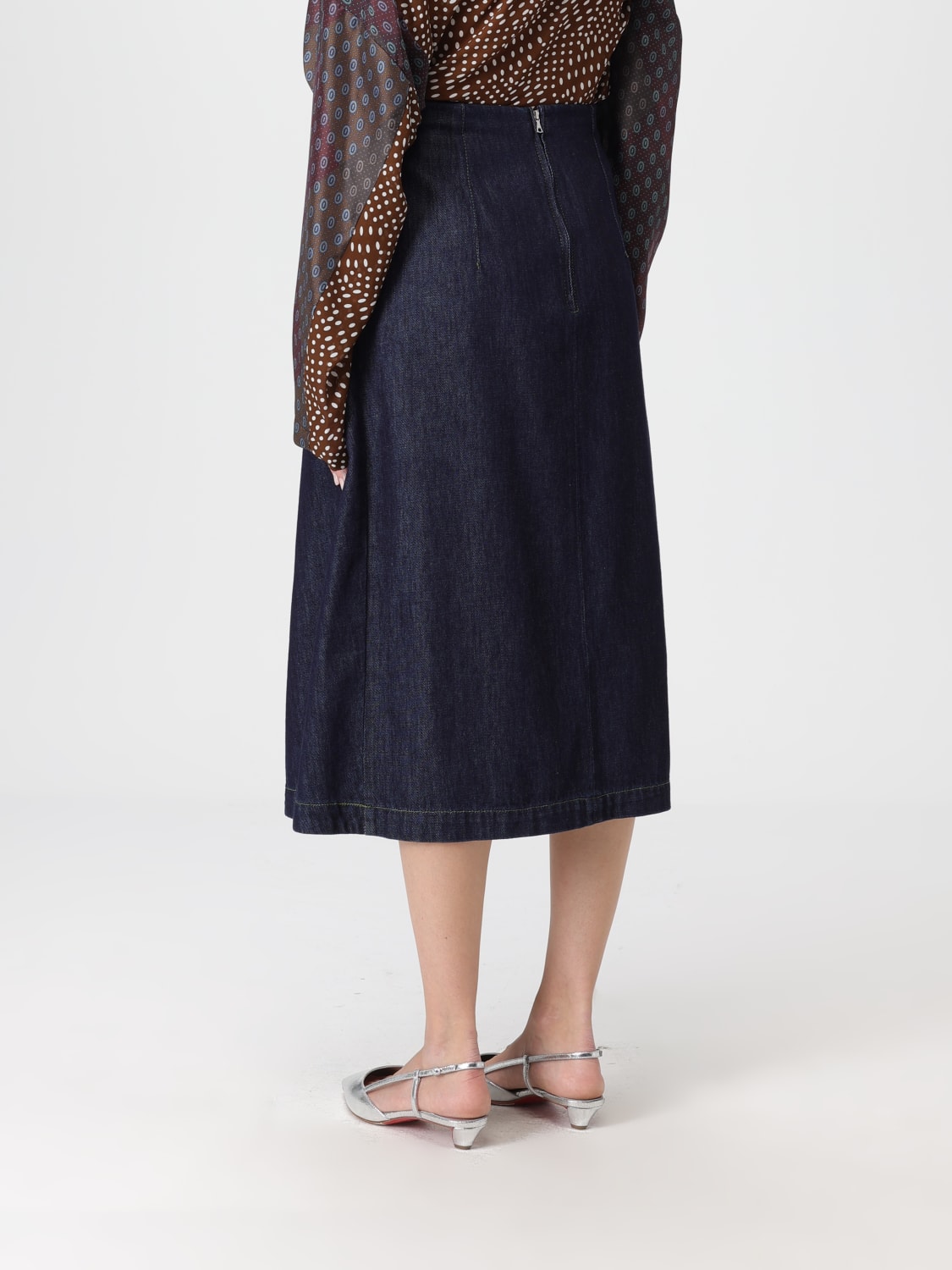 DRIES VAN NOTEN SKIRT: Dries Van Noten women's denim skirt, Denim - Img 3