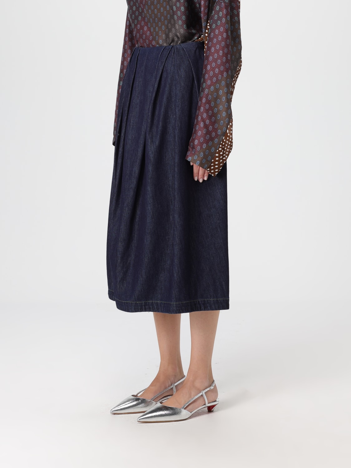 DRIES VAN NOTEN SKIRT: Dries Van Noten women's denim skirt, Denim - Img 4