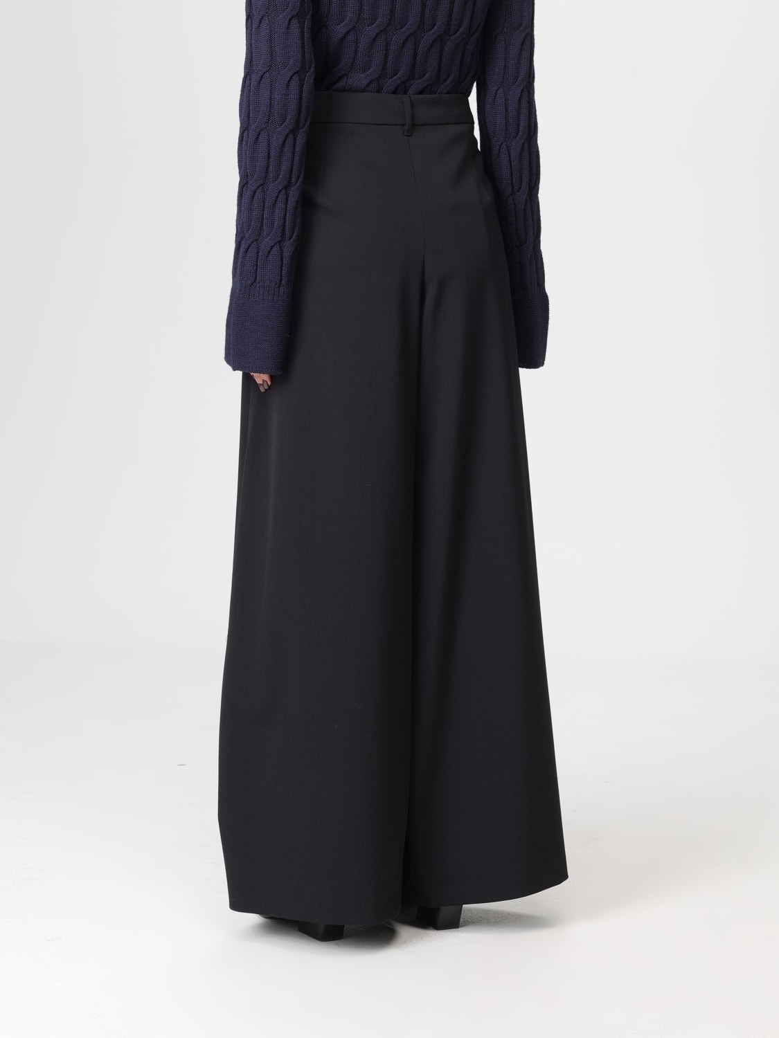 'S MAX MARA PANTALONI: Pantalone palazzo 'S Max Mara in misto lana , Nero - Img 2