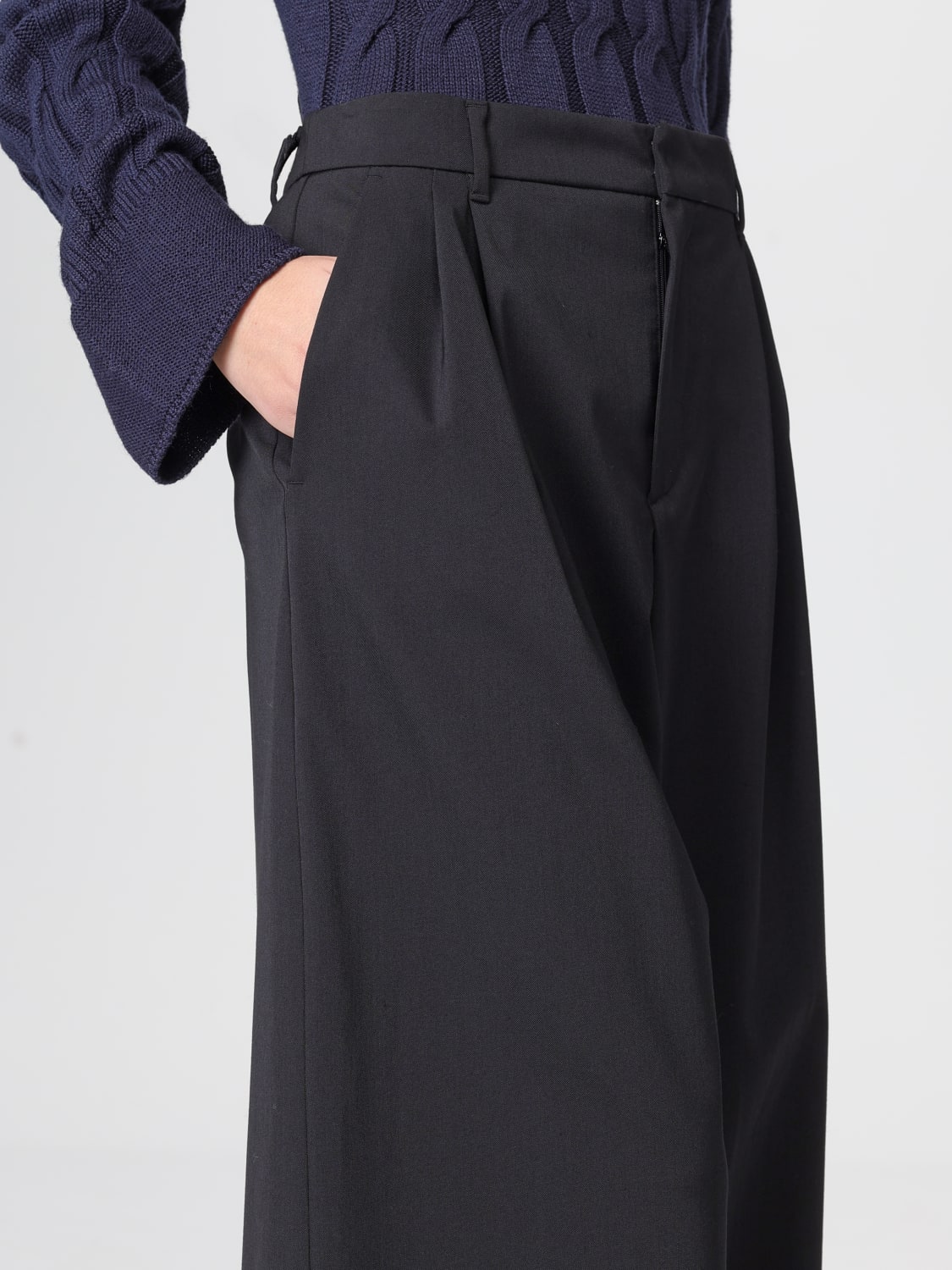 'S MAX MARA PANTALONI: Pantalone palazzo 'S Max Mara in misto lana , Nero - Img 4