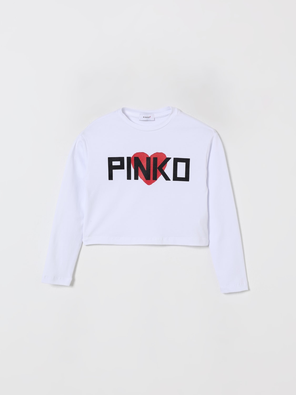 PINKO T-SHIRT: T-shirt in cotone con logo e cuore Pinko, Bianco - Img 1