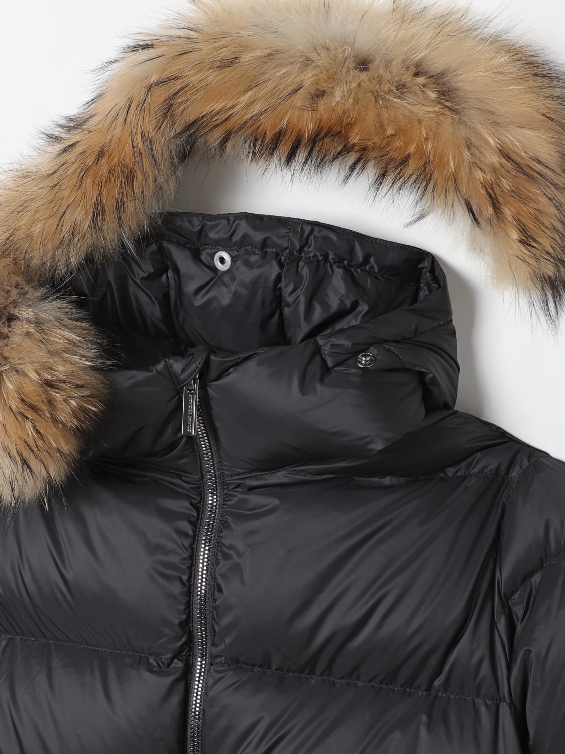 COLMAR GIACCA: Piumino con cappuccio e bordo in pelliccia Colmar, Nero - Img 3