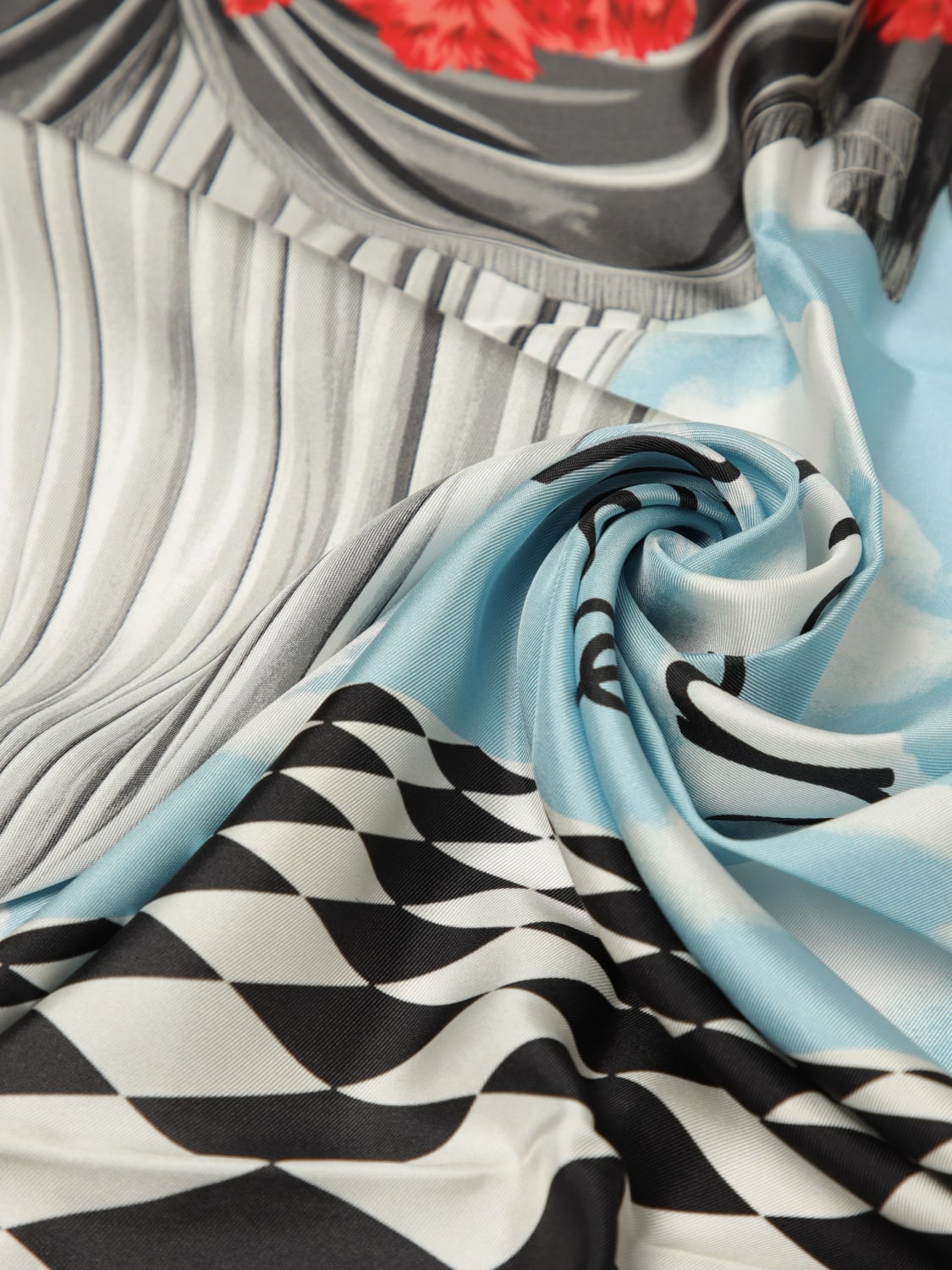 MOSCHINO COUTURE FOULARD: Foulard Moschino Couture in seta stampata , Nero - Img 3