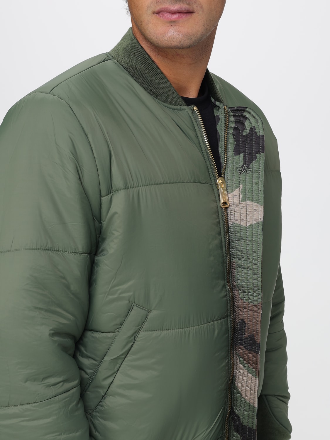 ALPHA INDUSTRIES ジャケット: ブレザー メンズ Alpha Industries, グリーン - Img 4