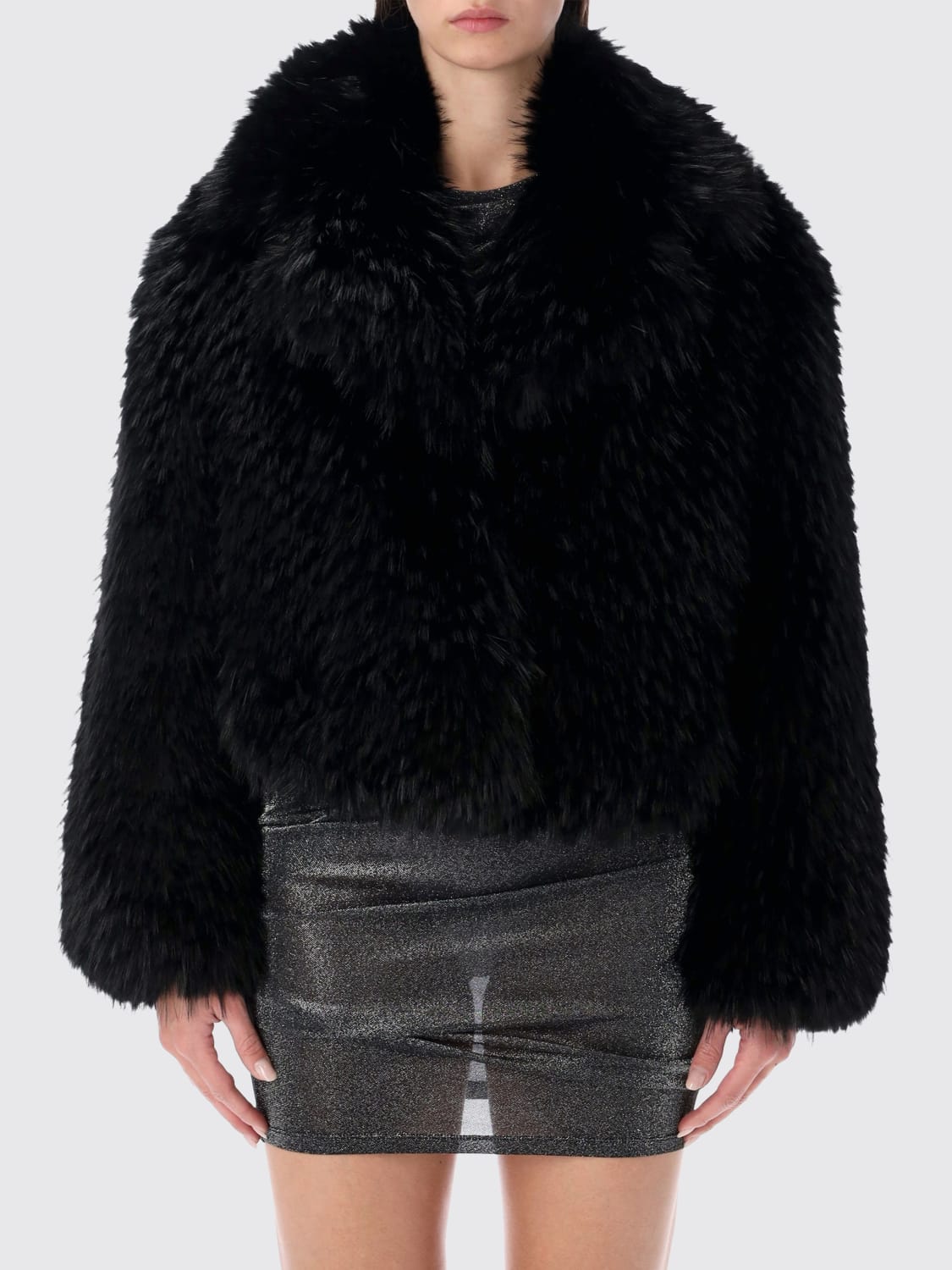 STAND STUDIO FUR COAT: Jacket woman Stand Studio, Black - Img 1