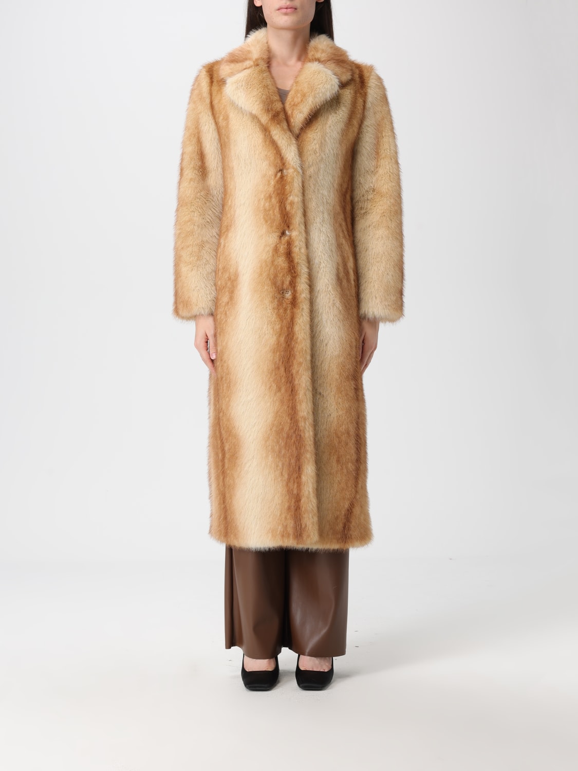 STAND STUDIO FUR COAT: Coat woman Stand Studio, Beige - Img 1
