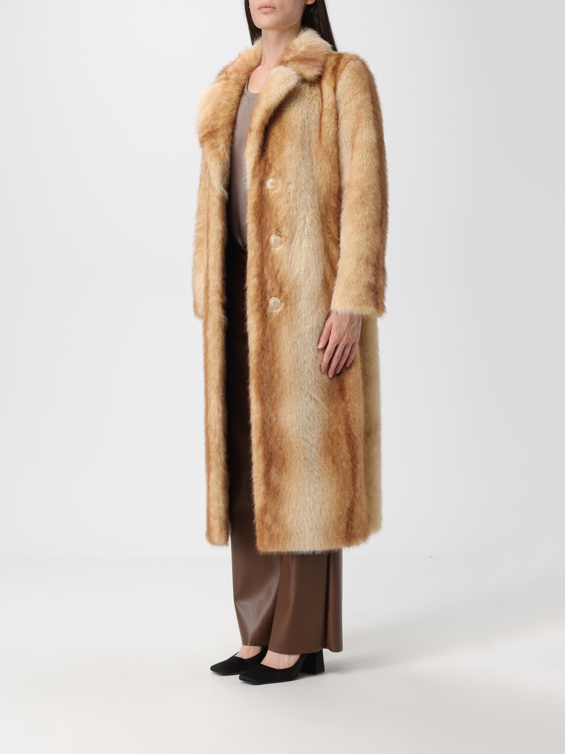 STAND STUDIO FUR COAT: Coat woman Stand Studio, Beige - Img 3