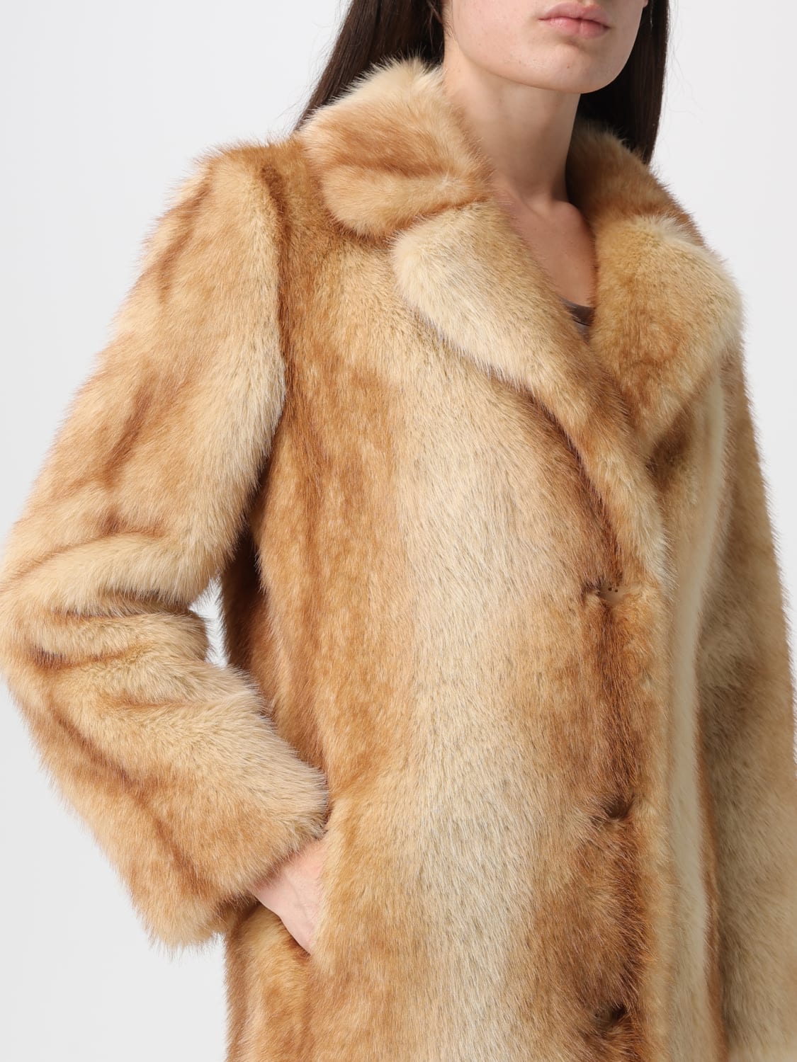 STAND STUDIO FUR COAT: Coat woman Stand Studio, Beige - Img 4