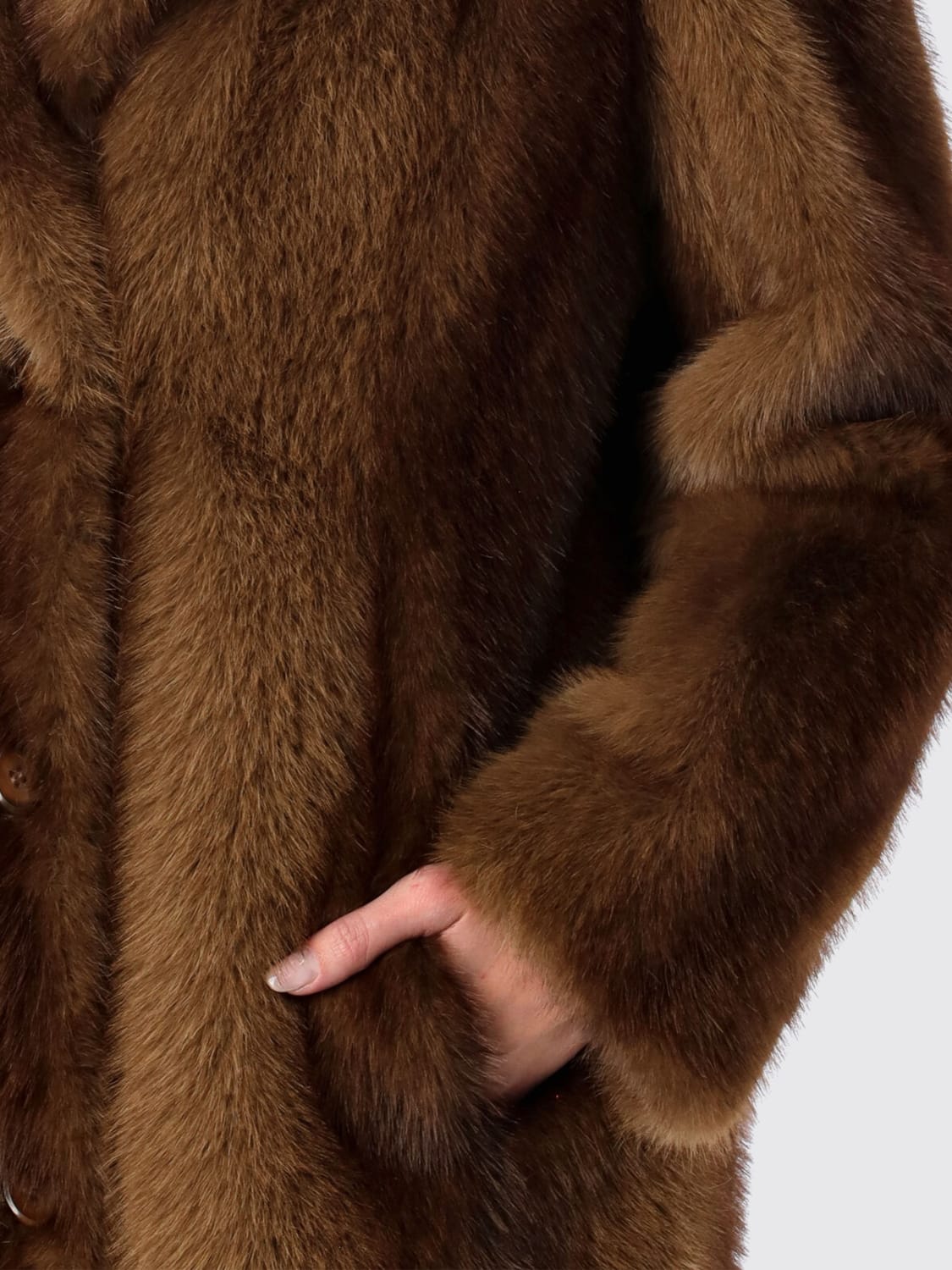 STAND STUDIO ABRIGO DE PIEL: Abrigo mujer Stand Studio, Marrón - Img 3