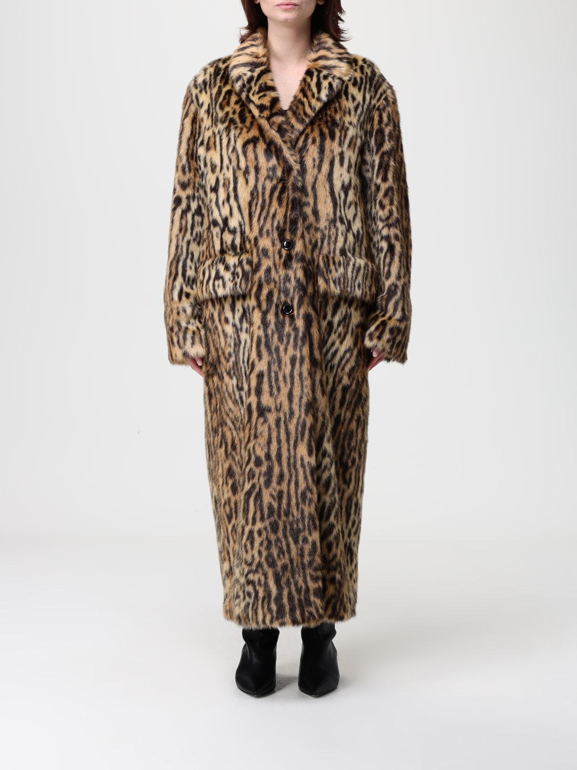 STAND STUDIO FUR COAT: Coat woman Stand Studio, Multicolor - Img 1