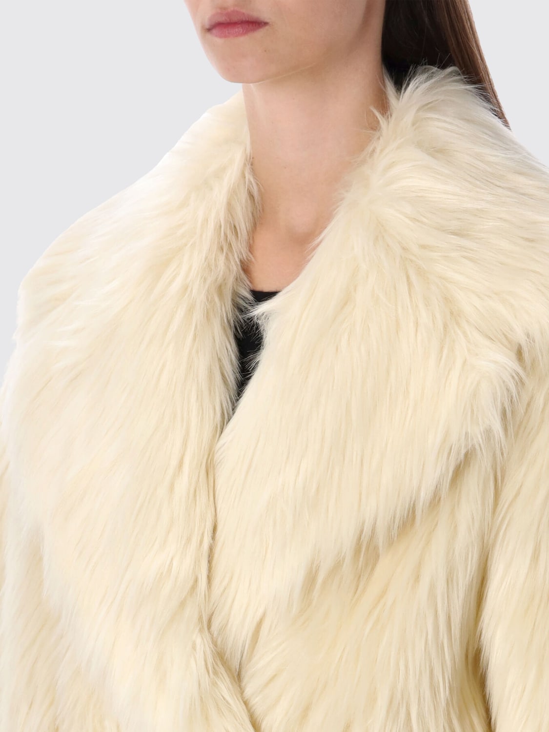 STAND STUDIO FUR COAT: Coat woman Stand Studio, White - Img 3